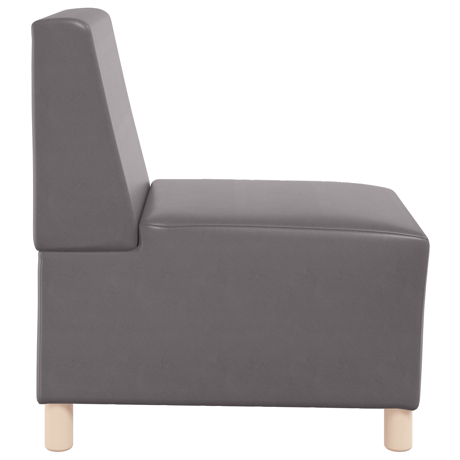 Kanapék székek 3 pcs szürke 55 x 74 x 82 cm műbőr Kanapék székek 3 pcs szürke 55 x 74 x 82 cm műbőr