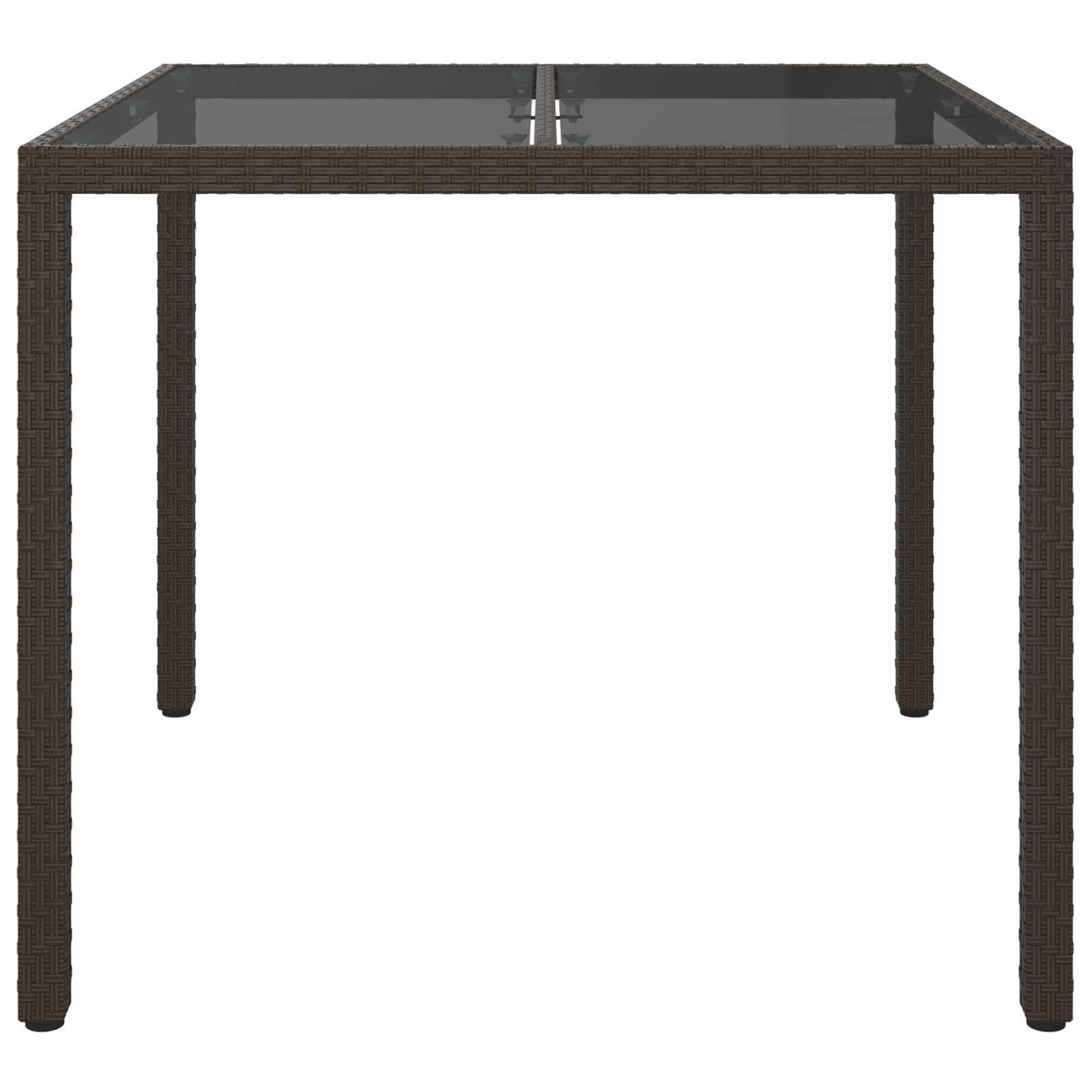 Kert étkezőasztal barna 90x90x75 cm polirattan