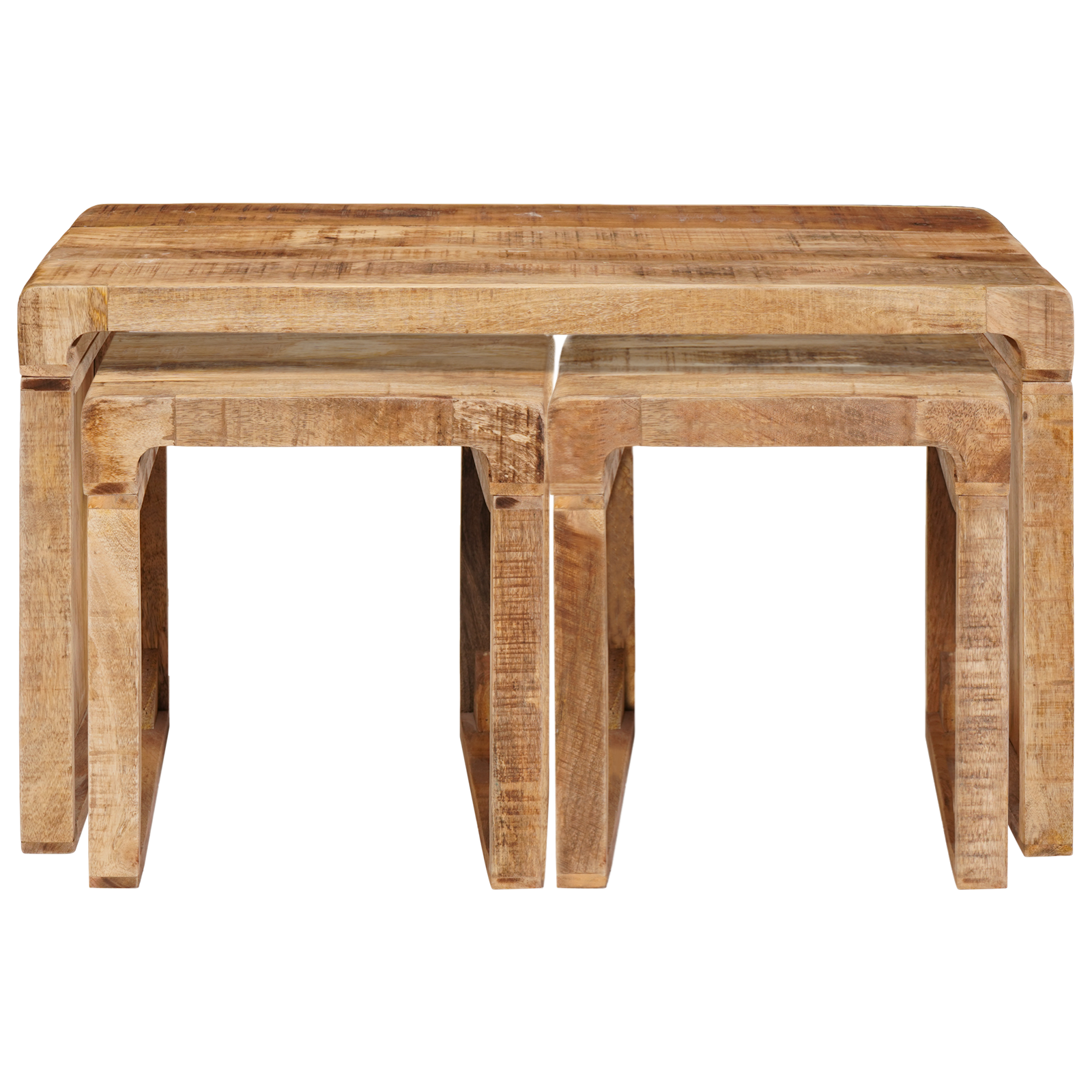 Fészekasztal 3 db barna 82 x 40 x 46 cm tömör mangófát