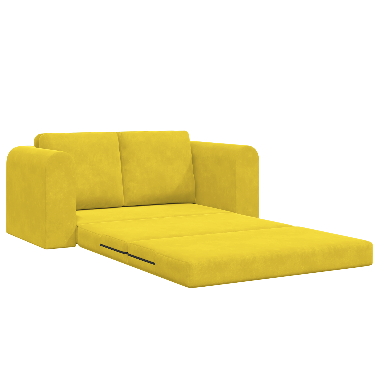 Padlószönyeg kanapéágy 2 az 1-ben sárga 148x71x83 cm bársonyos Padlószönyeg kanapéágy 2 az 1-ben sárga 148x71x83 cm bársonyos