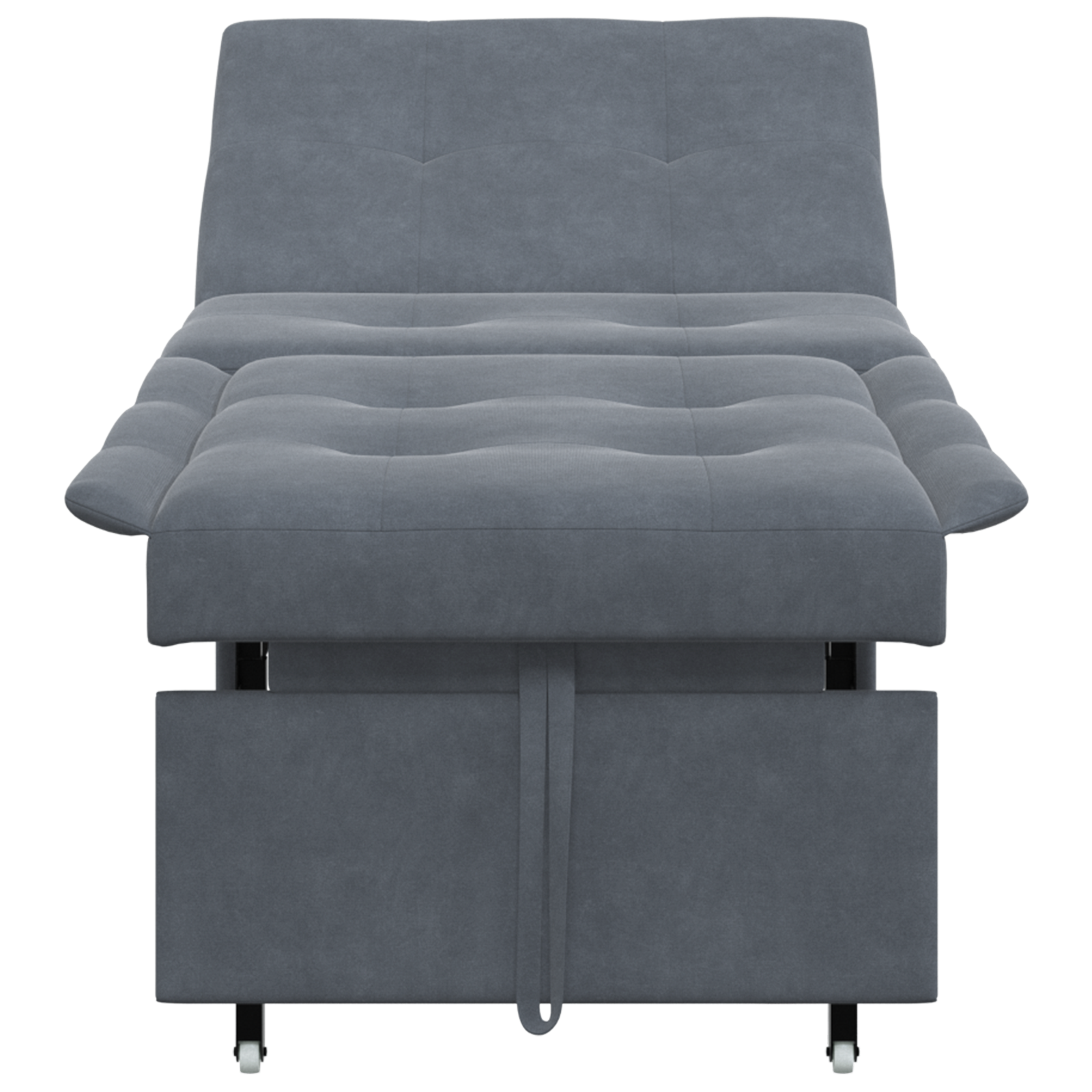 Sofa ágy 3 az 1-ben kihúzható dizájn sötétszürke bársony