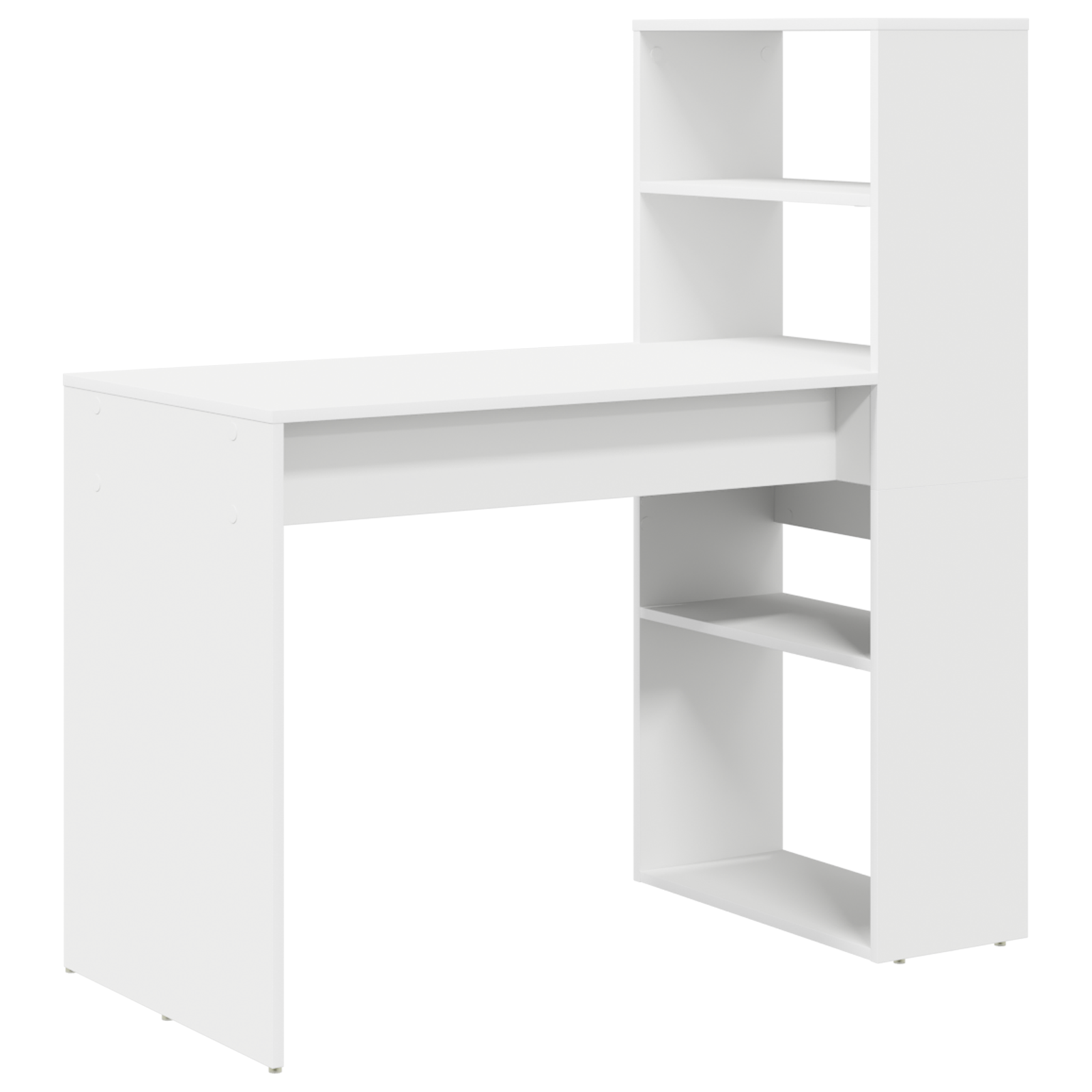 Asztal tárolással fehér 113x54x120 cm szerelt fa