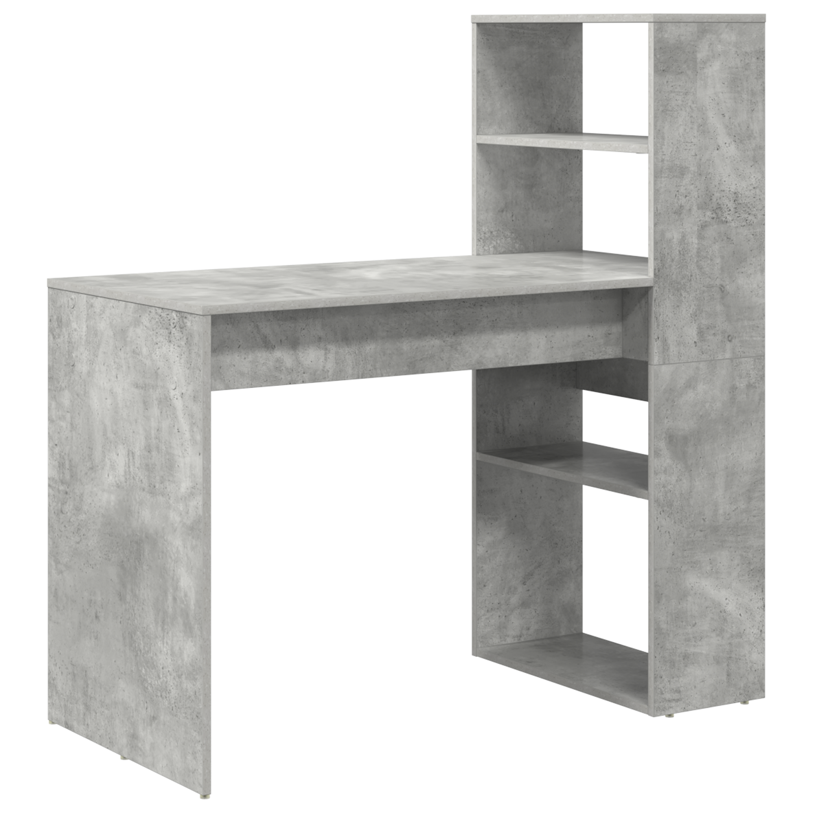 Asztal tárolóval beton szürke 113x54x120 cm szerelt fa