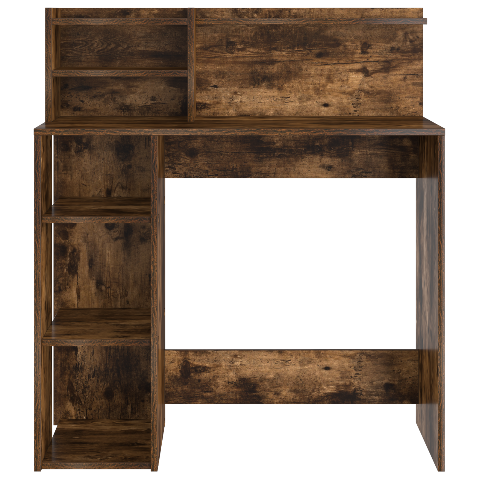 Asztal tárolóval füstölt tölgy 90x48x101.5 cm szerelt fa Asztal tárolóval füstölt tölgy 90x48x101.5 cm szerelt fa