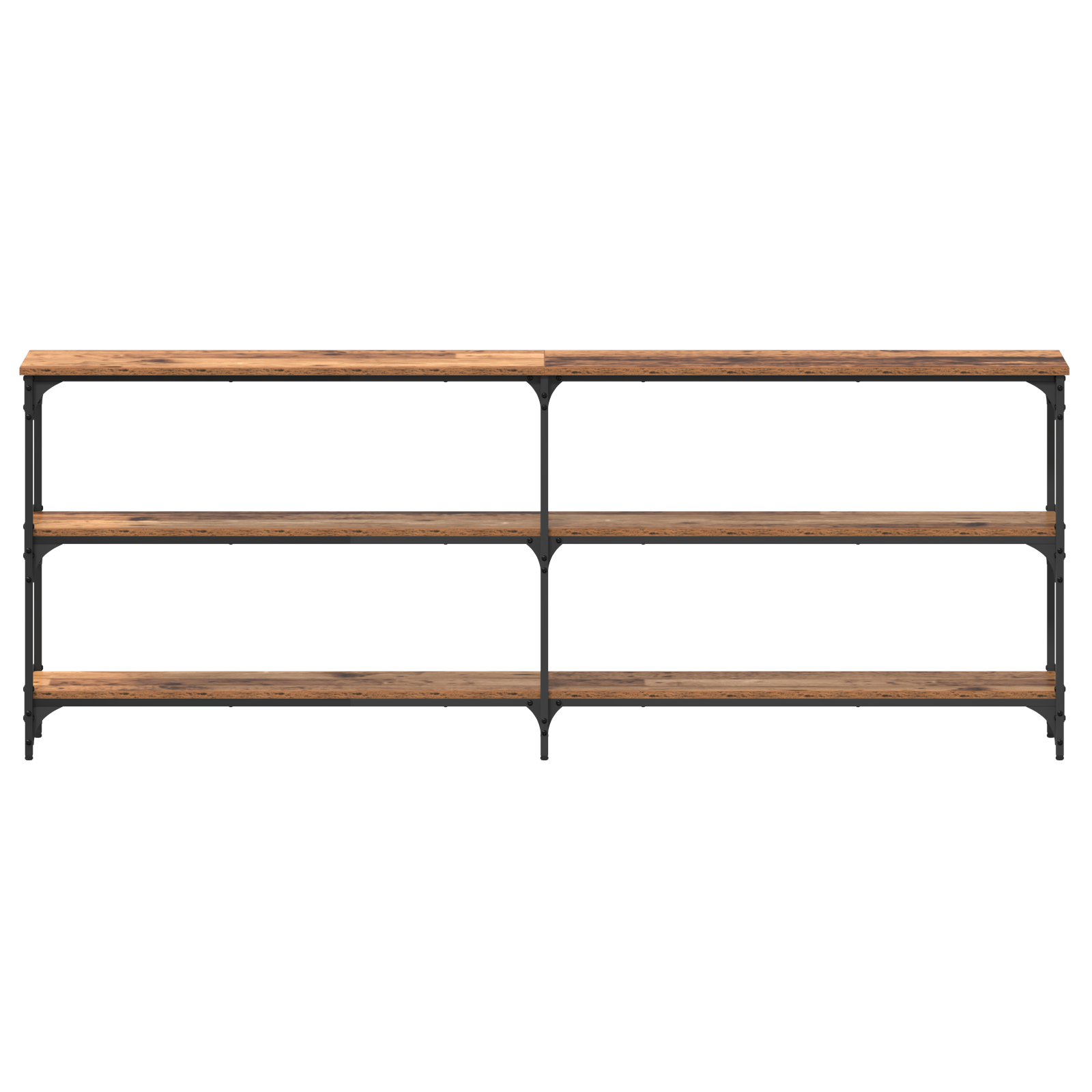 Konsole asztal régi fa 200x29x75 cm műgyanta fafából