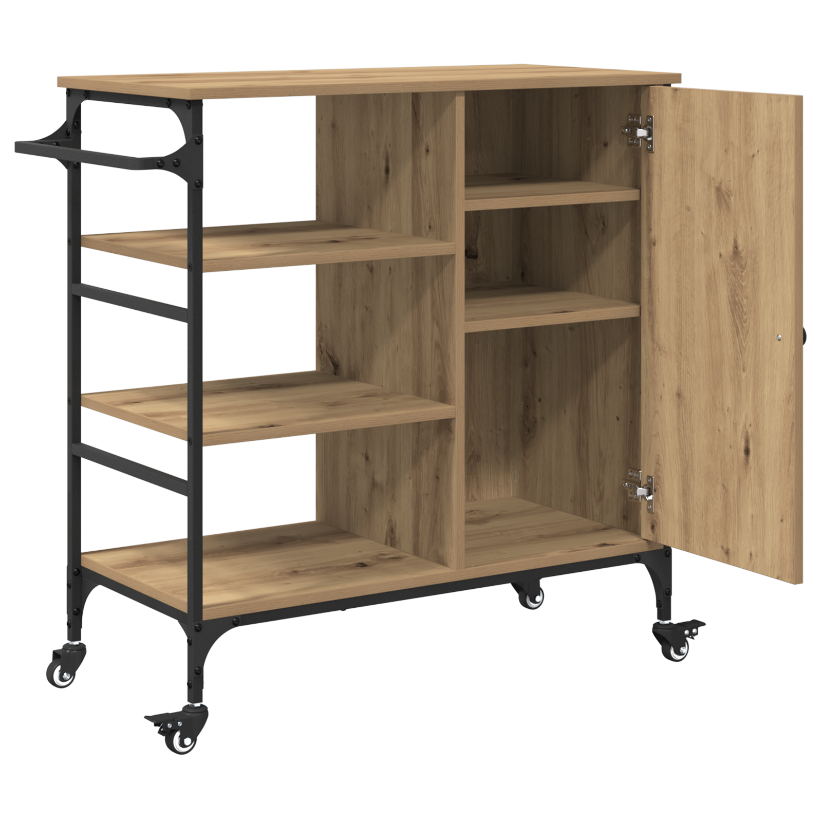 Konyhai kocsi tömör tölgy 87.5x38.5x84.5 cm szerelt fa Konyhai kocsi tömör tölgy 87.5x38.5x84.5 cm szerelt fa