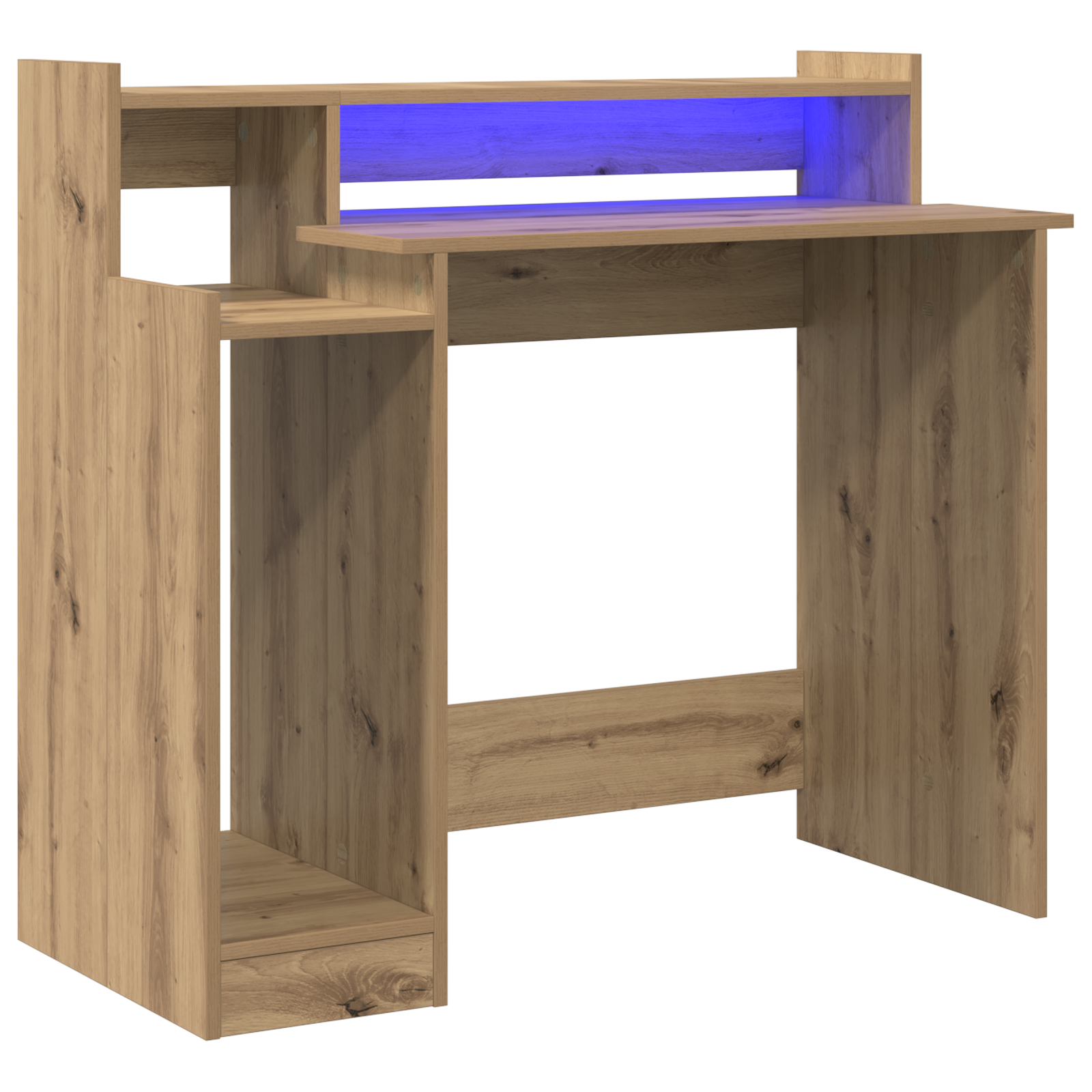 Asztal with desk lamps polcokkal tárolóval kézműves tölgy 97 x 45 x 90 cm faanyag