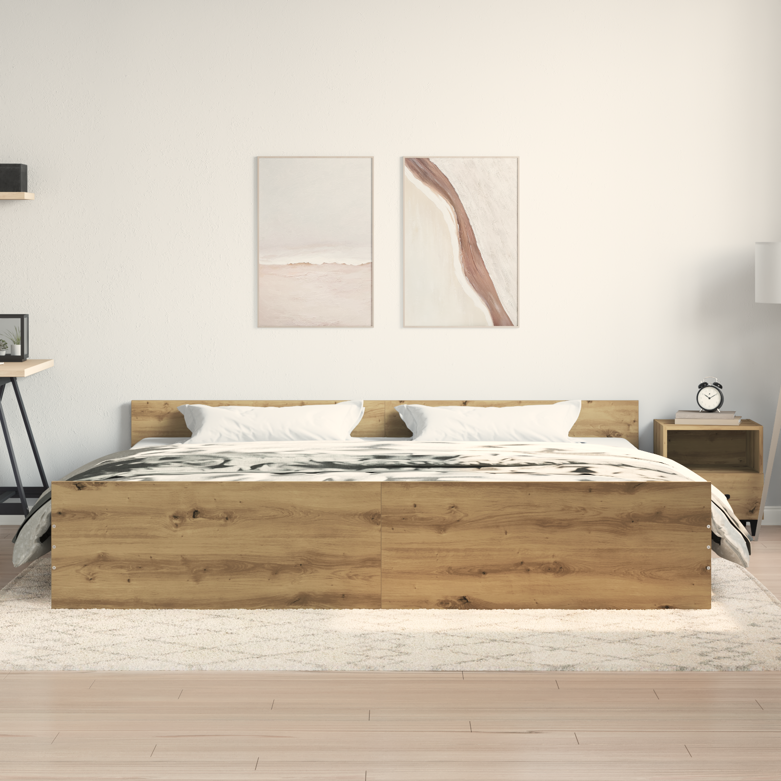 Ágykeret artisan tölgy 200x200 cm műgyanta