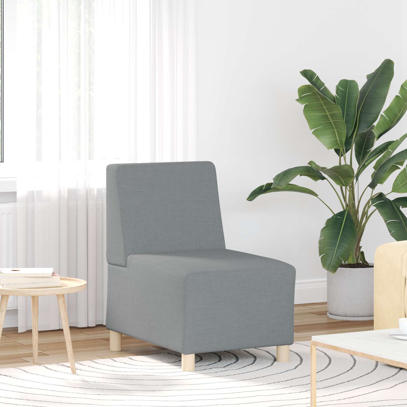 Világosszürke 55 cm szövet kanapé szék 2 pcs világosszürke