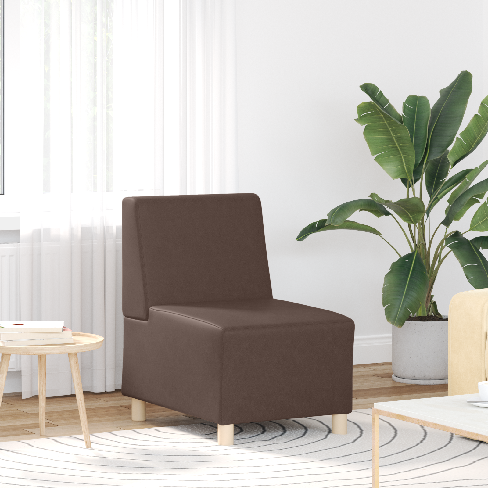 Kanapék székek 2 pcs barna 55 x 74 x 82 cm műbőr Kanapék székek 2 pcs barna 55 x 74 x 82 cm műbőr
