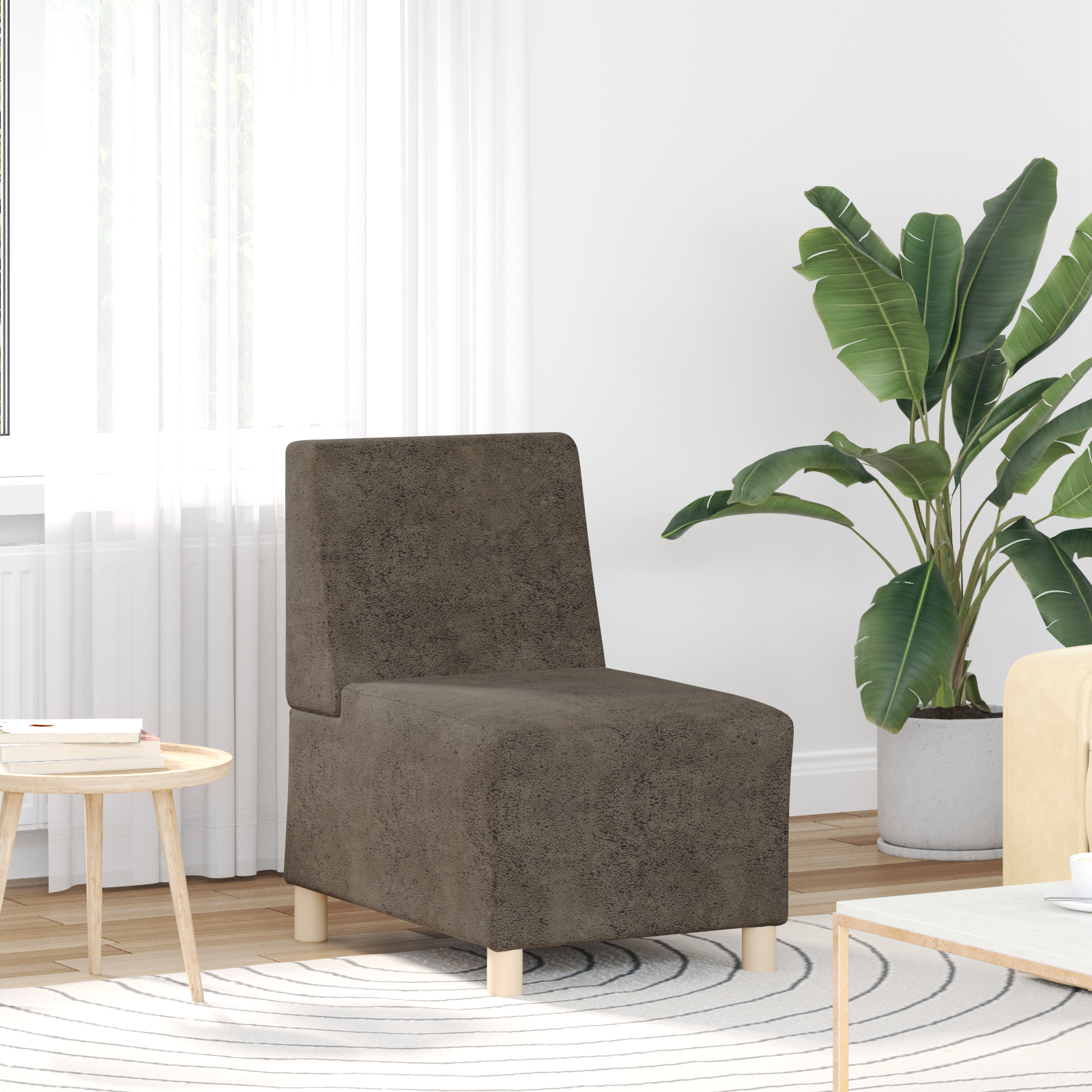 Fotel párnával 2 pcs sötétszürke 55 cm műbőr velúr