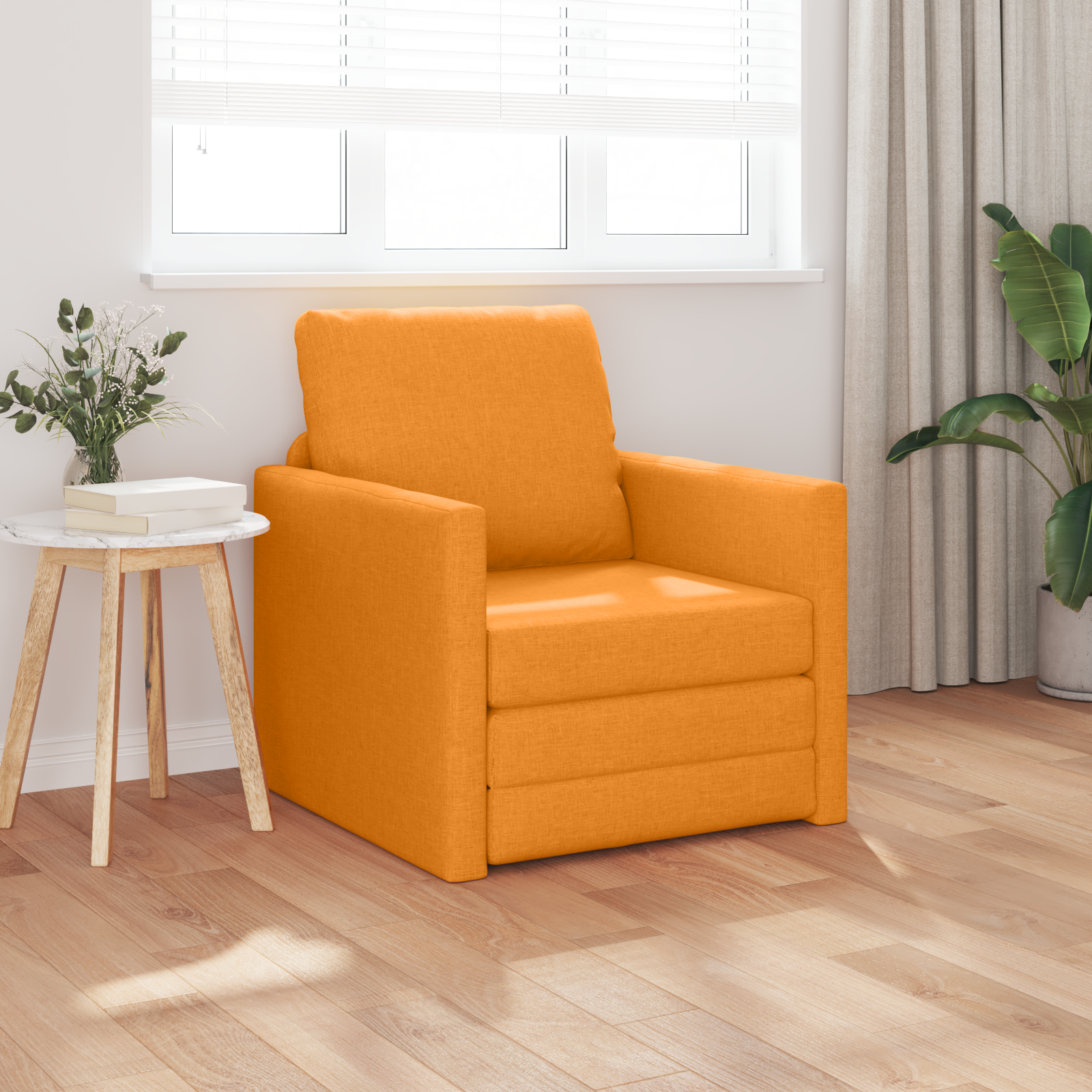 Padlókanapé ágy 2 az 1-ben sötétsárga 74x77x81 cm textil Padlókanapé ágy 2 az 1-ben sötétsárga 74x77x81 cm textil
