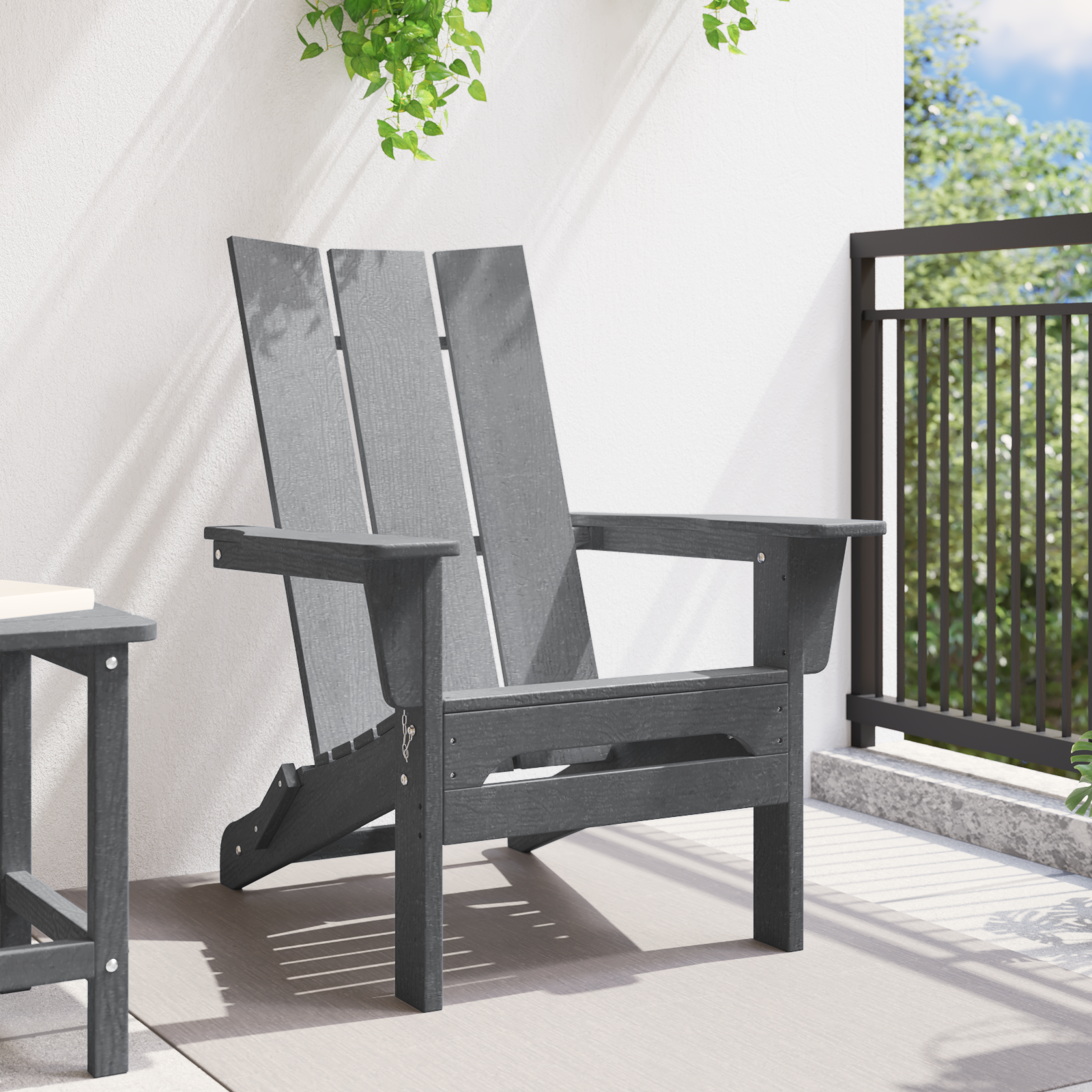 Összecsukható adirondack szék világosszürke 74.5x80.5x90 cm hdpe