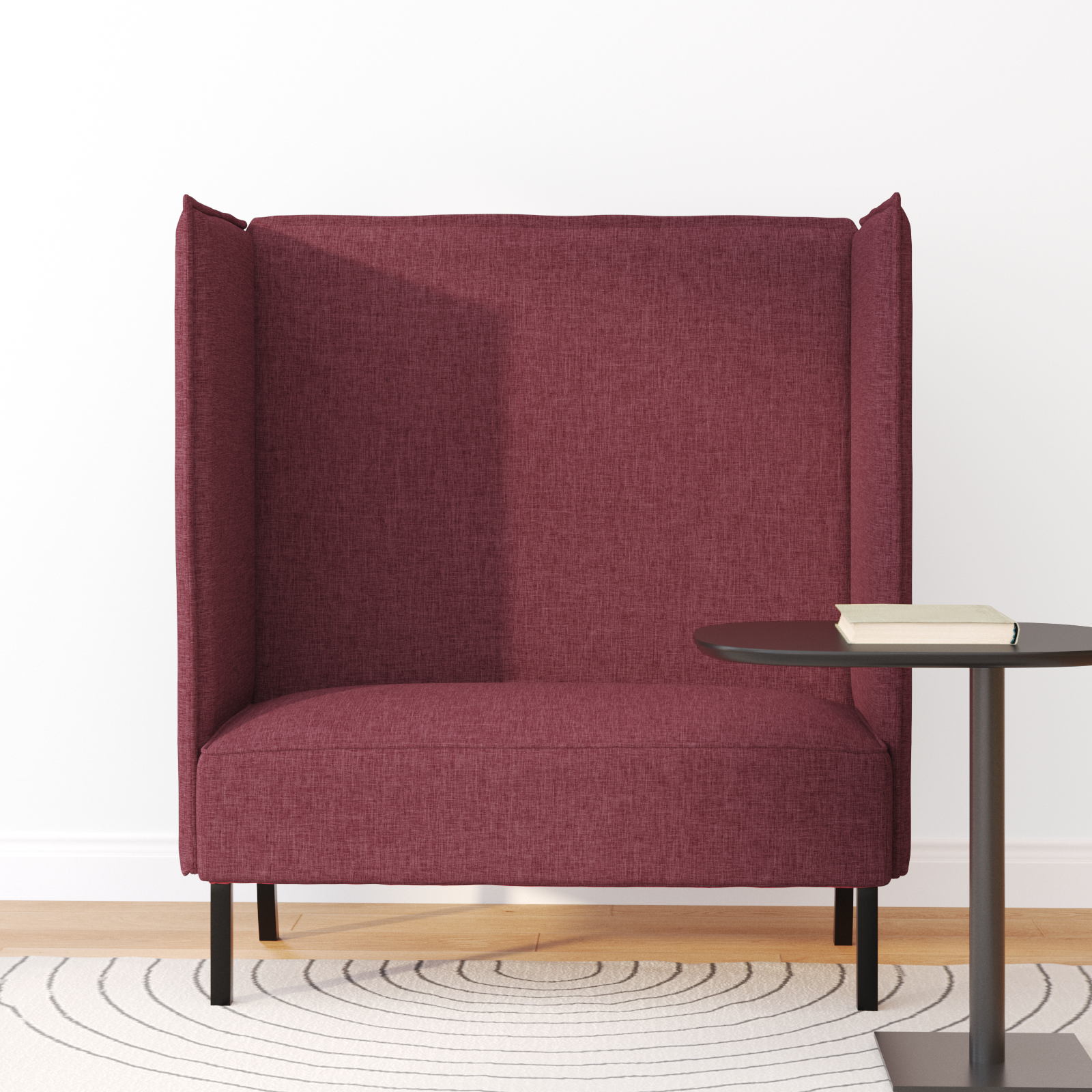 Magas háttámlású kanapé burgundi vörös 109x56x121 cm szövet Magas háttámlású kanapé burgundi vörös 109x56x121 cm szövet
