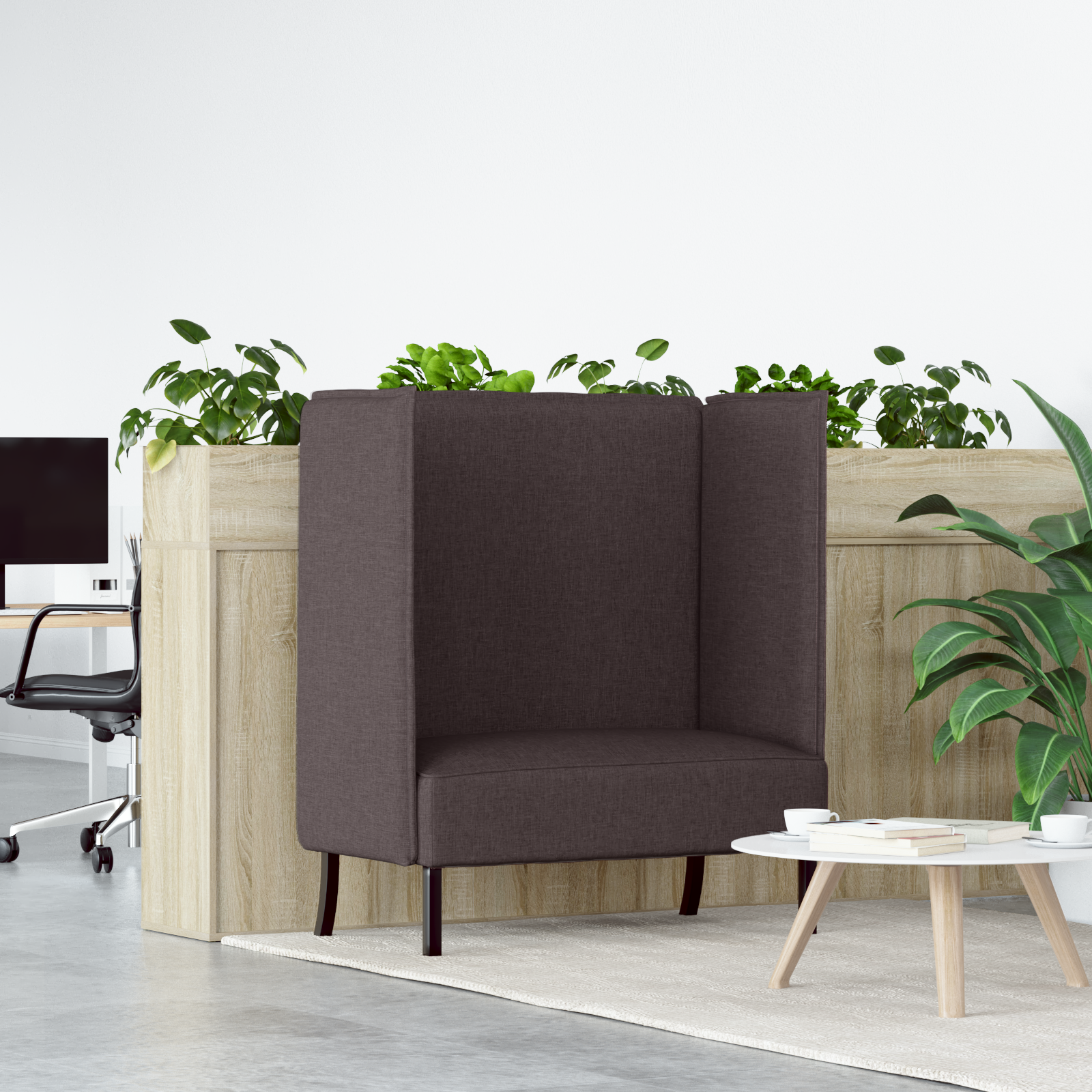 Magas háttámlás kanapé sötétbarna 109x56x121 cm szövet Magas háttámlás kanapé sötétbarna 109x56x121 cm szövet