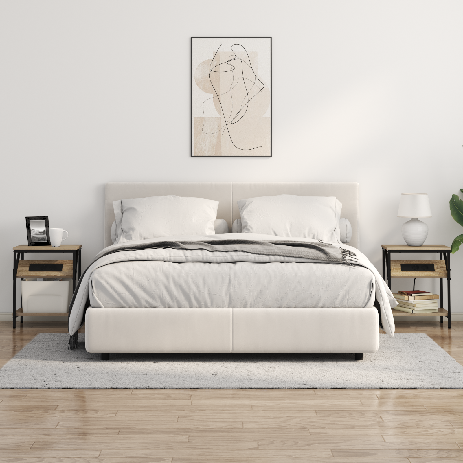 Éjjeli szekrények 2 pcs sonoma tölgy 38 x 30 x 48 cm faanyag Éjjeli szekrények 2 pcs sonoma tölgy 38 x 30 x 48 cm faanyag