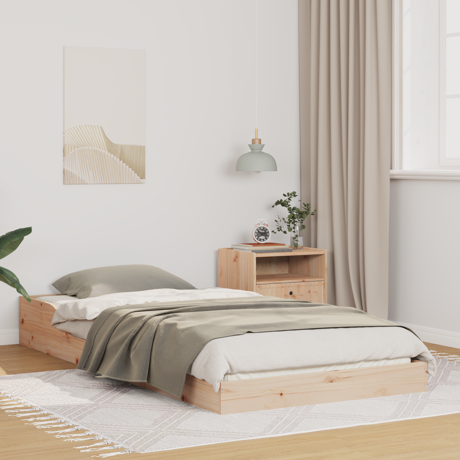 Ágykeret barna 90 x 220 cm tömör fenyőfa Ágykeret barna 90 x 220 cm tömör fenyőfa