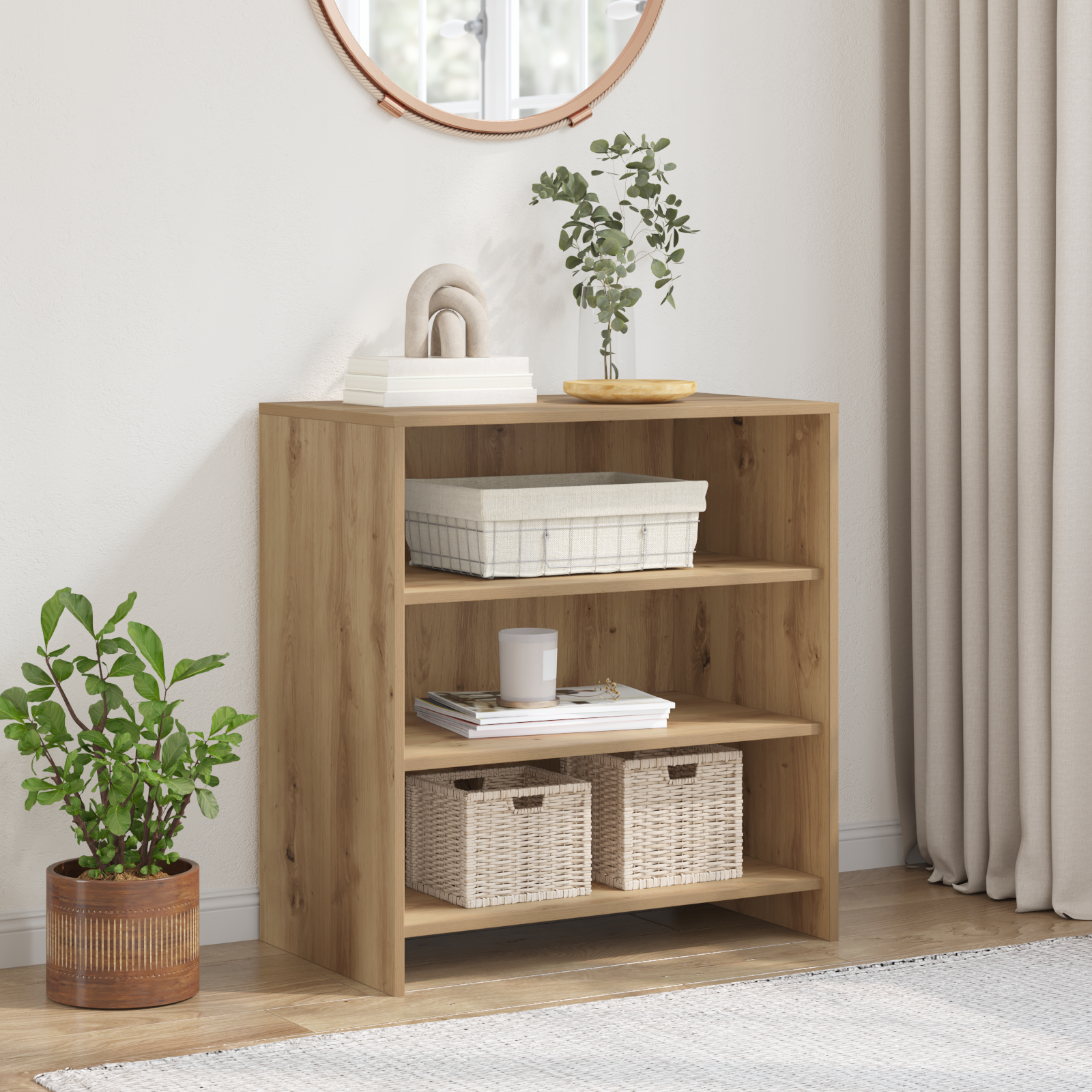 Büfé tömör tölgy 70x41x75 cm szerelt fa