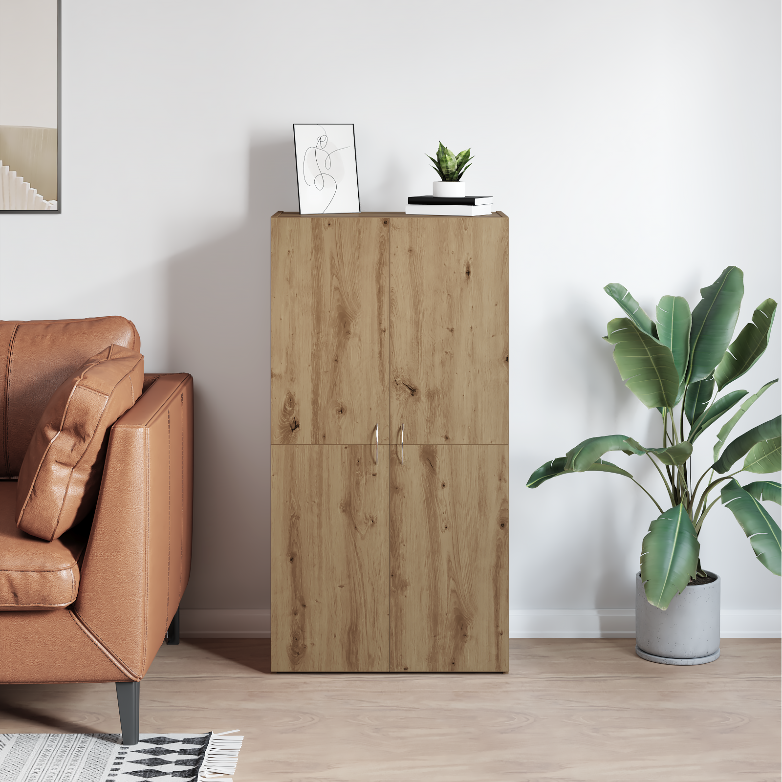 Irodai szekrény kézműves tölgy 60 x 32 x 115 cm faanyag
