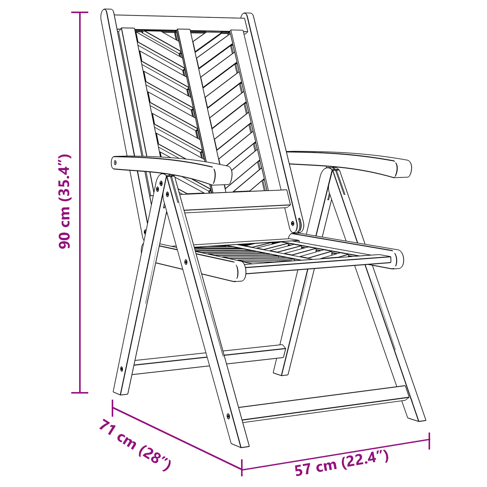 Dönthető kerti székek 4 db tömörfa akáciából