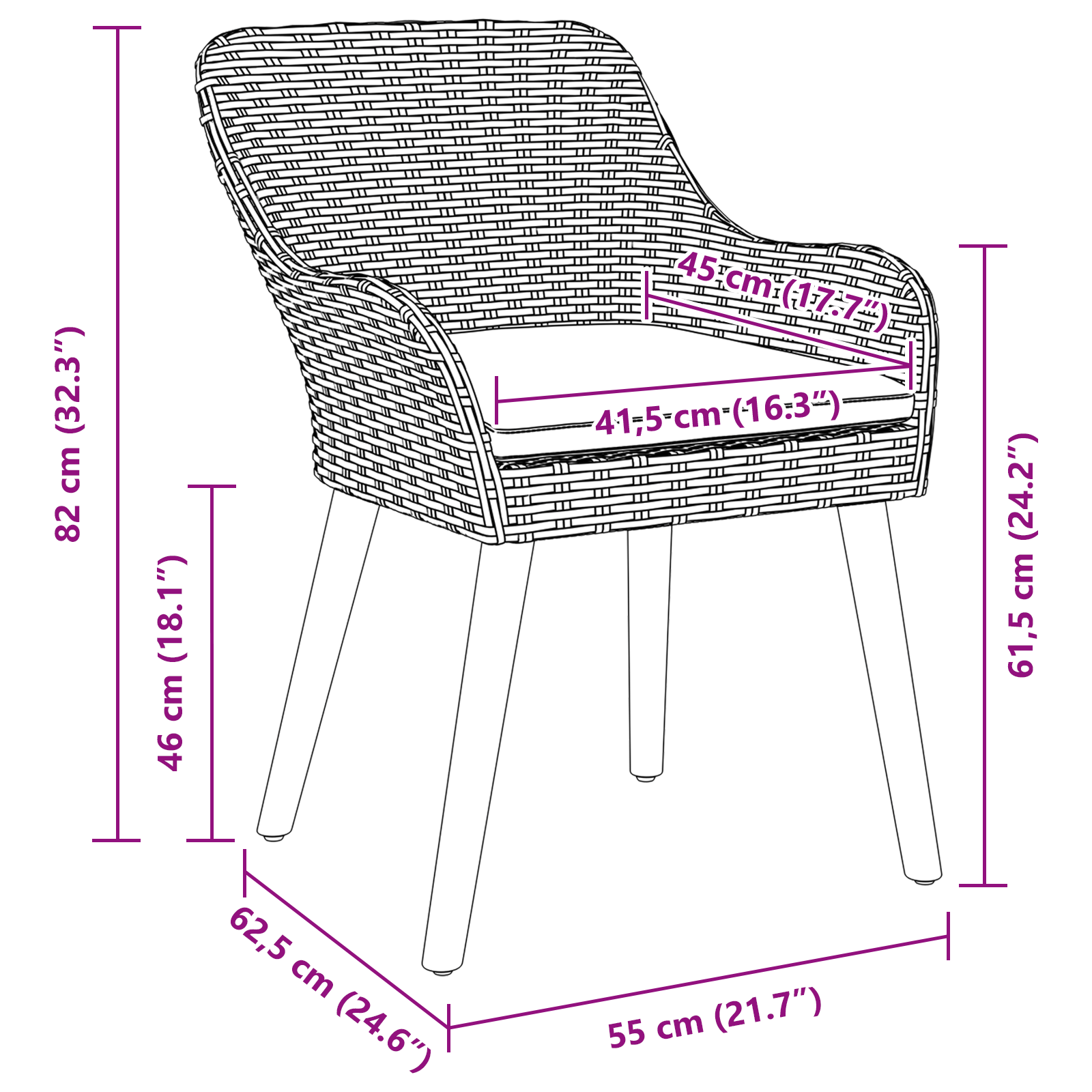 5 részes kert étkező szett bézs poli rattan