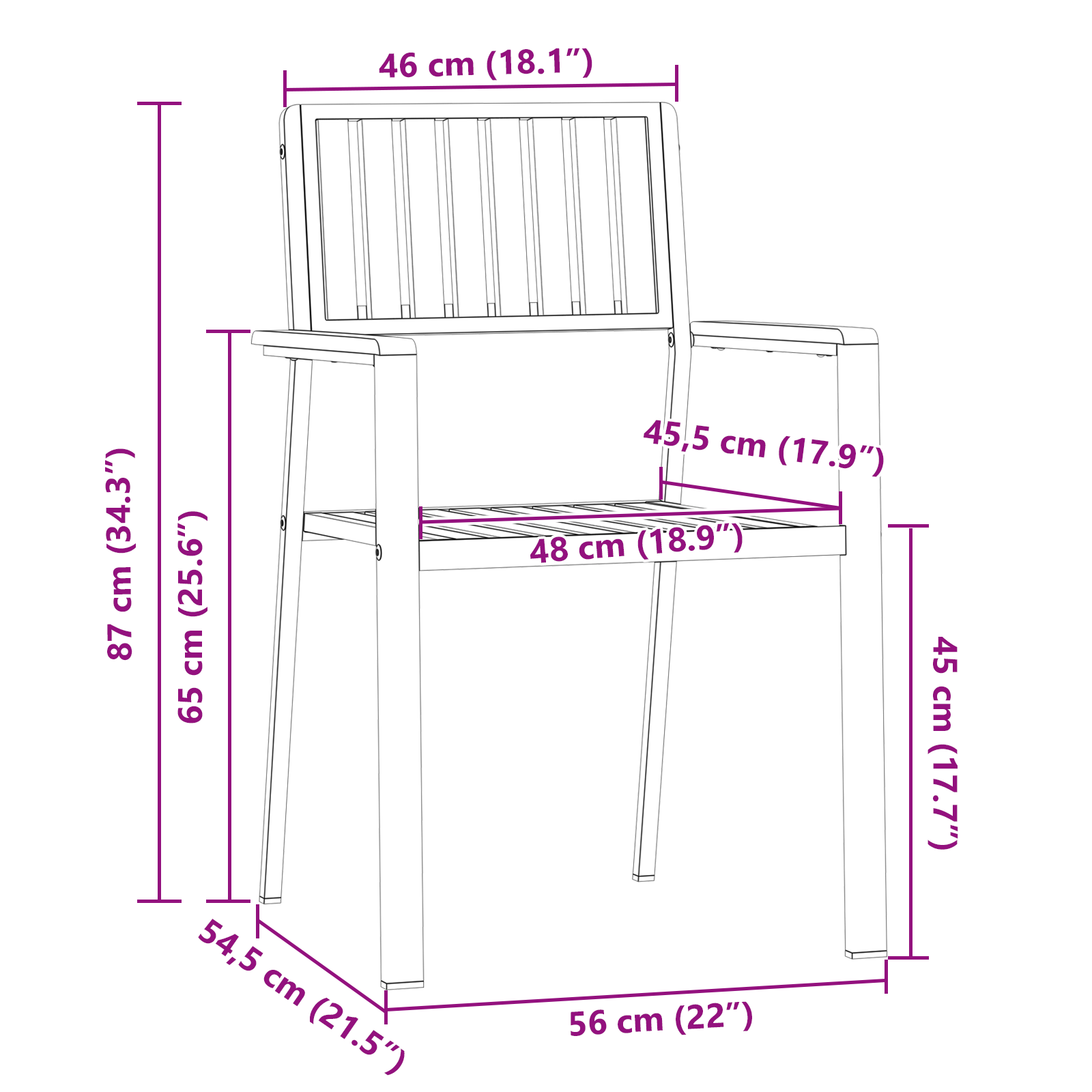 Összehajtható kertiszék 6 db 54.5x56x87 cm tömör akácfa, összehajtható kertiszék 2 db tömör akácfa és fém, összehajtható kertiszék 4 db tömör akácfa és fém