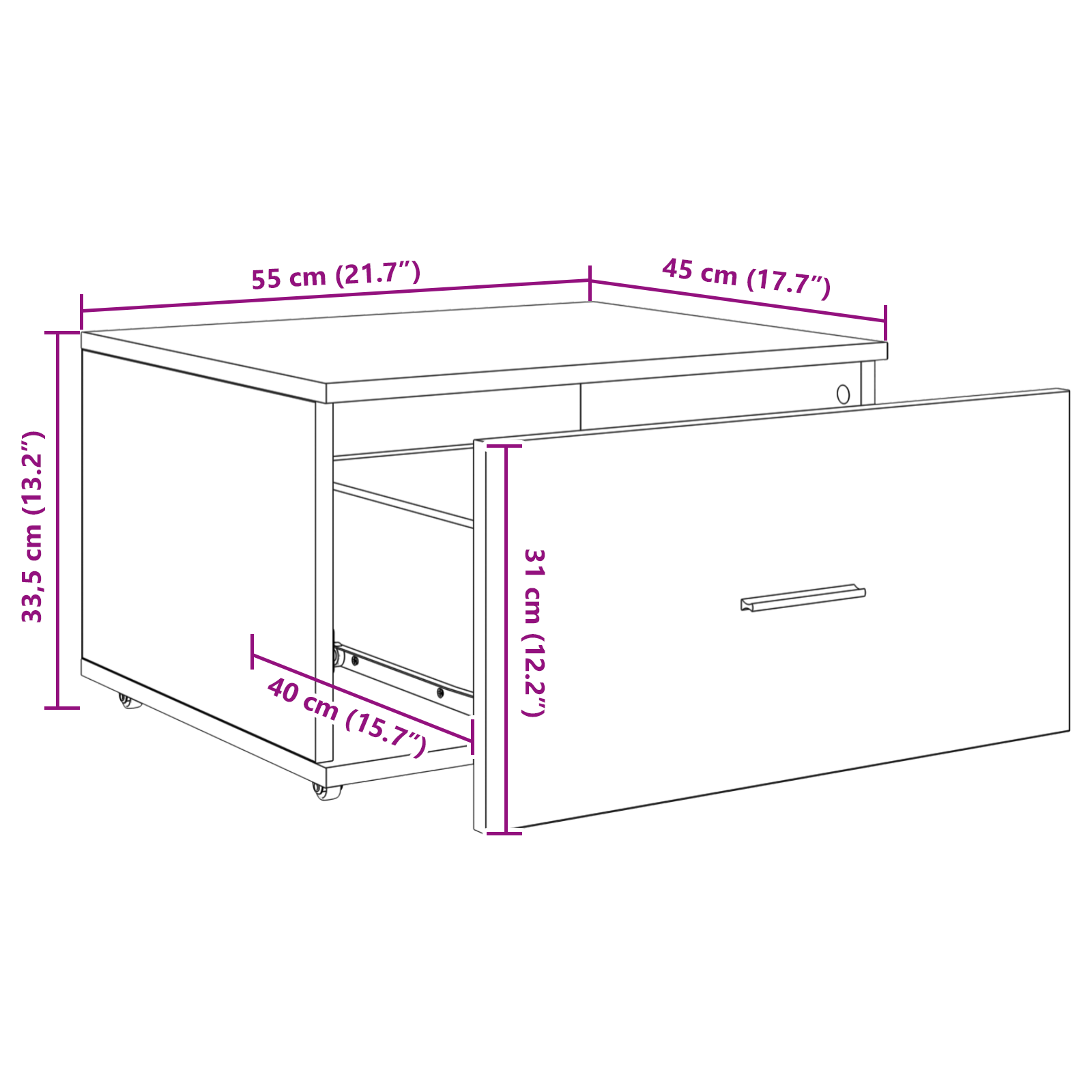 Asztal fiókkal polcokkal tárolóval füstölt tölgy 131.5 x 50 x 106.5 cm faanyag Asztal fiókkal polcokkal tárolóval füstölt tölgy 131.5 x 50 x 106.5 cm faanyag