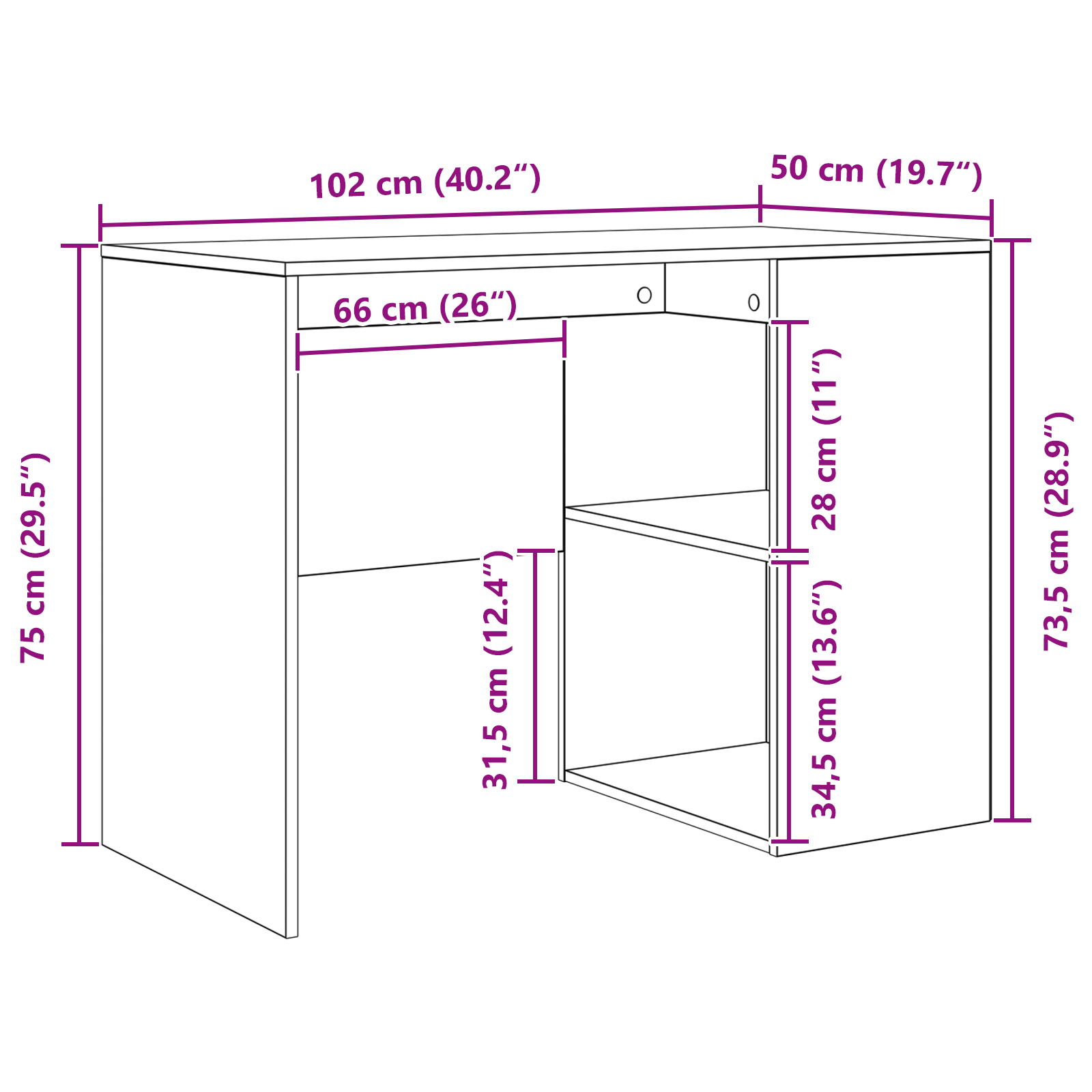 Sarokíróasztal beton szürke 102x88x75 cm mérnöki fa