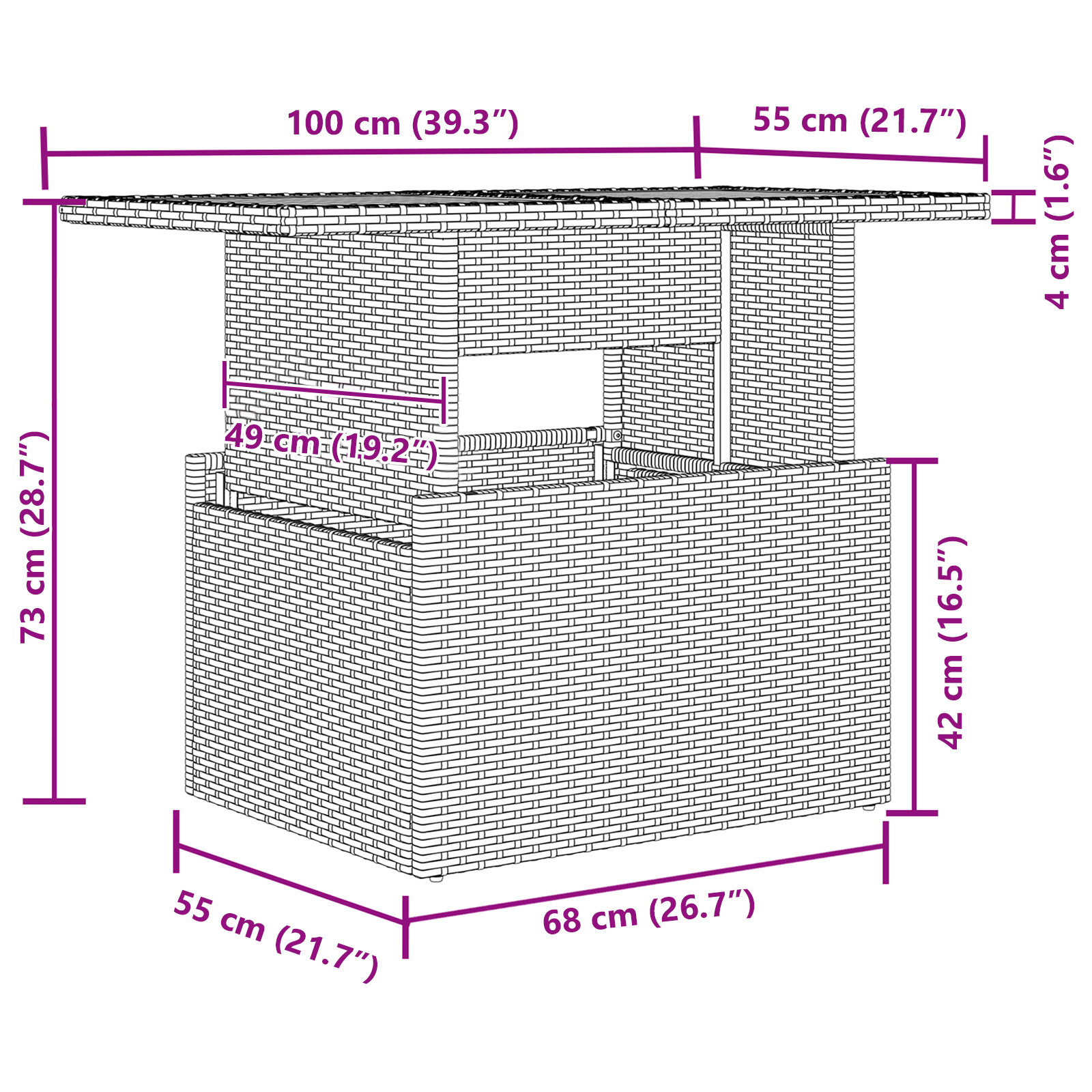 10 darabos kerti étkező szett párnákkal fekete poli rattan akác
