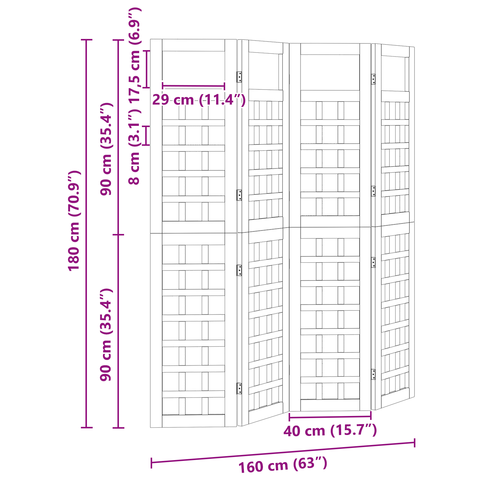 Kültéri magánélet képernyő 4 paneles kezelt fa fenyő, kültéri képernyő 120x180 cm kezelt fa fenyő Kültéri magánélet képernyő 4 paneles kezelt fa fenyő, kültéri képernyő 120x180 cm kezelt fa fenyő