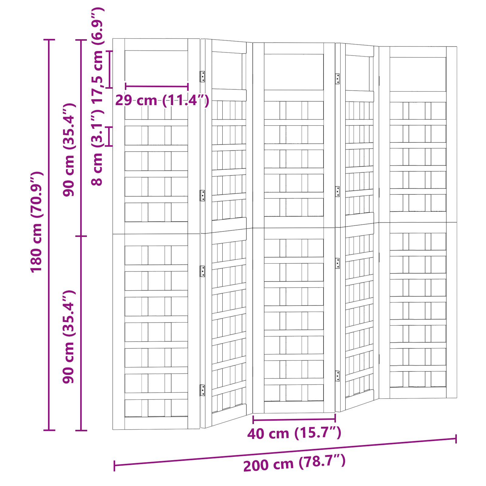 Kültéri adatvédelmi képernyő 5 pcs barna 200 x 180 cm Kültéri adatvédelmi képernyő 5 pcs barna 200 x 180 cm