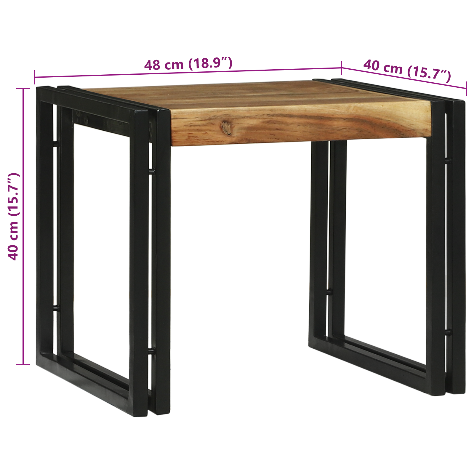 2 darabos dohányzóasztal szett tömör akácfából