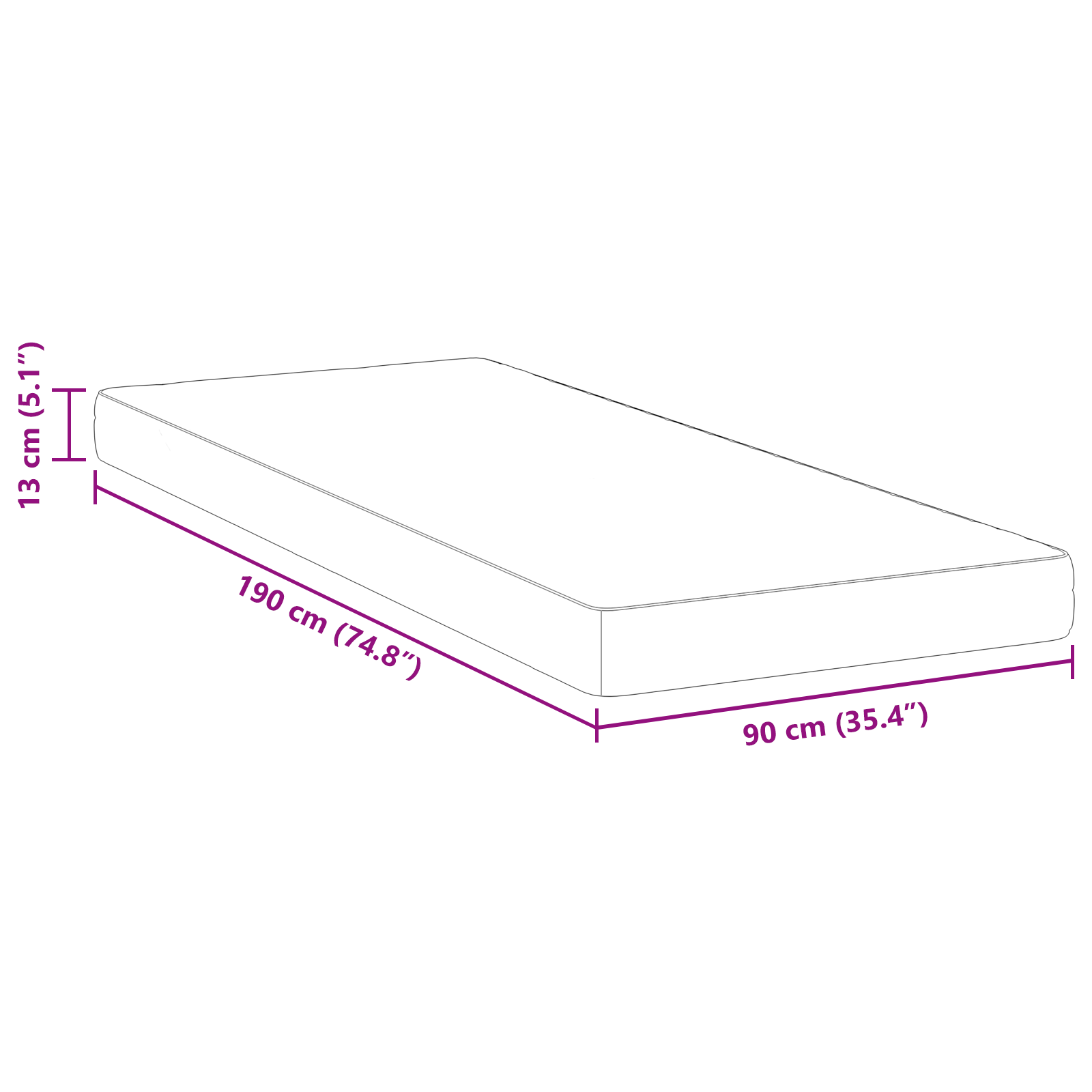Matracok fehér 90 x 190 cm 100% poliészter szövet