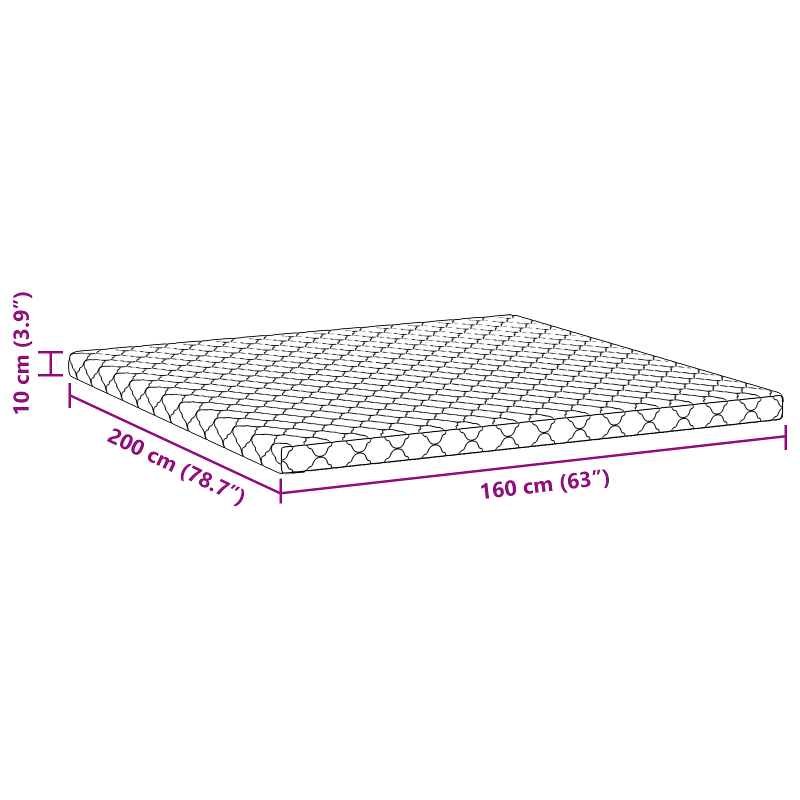 Matracok fehér 200 x 160 cm 100% poliészter szövet