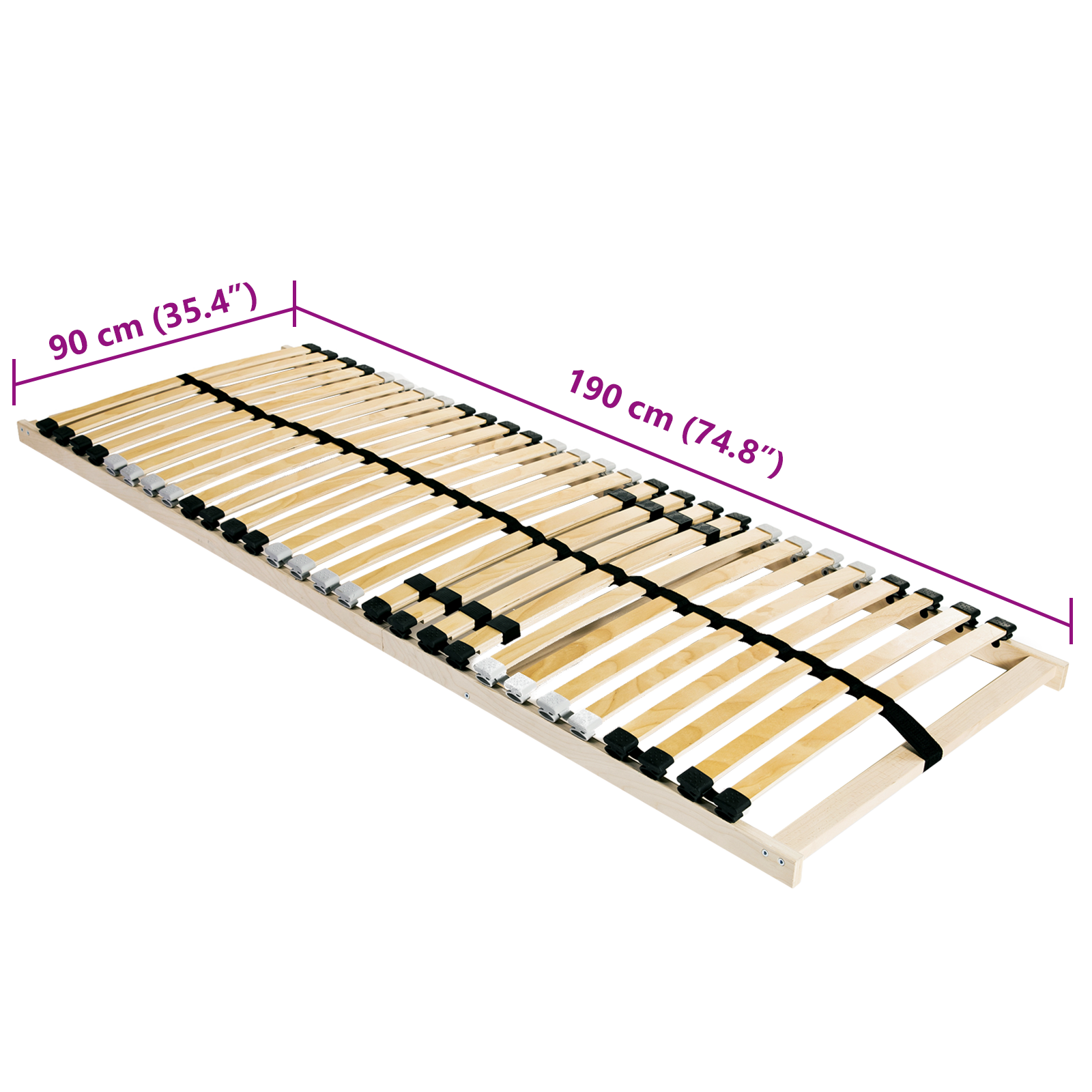 Lécalap barna 90 x 190 cm tömör bükkfa