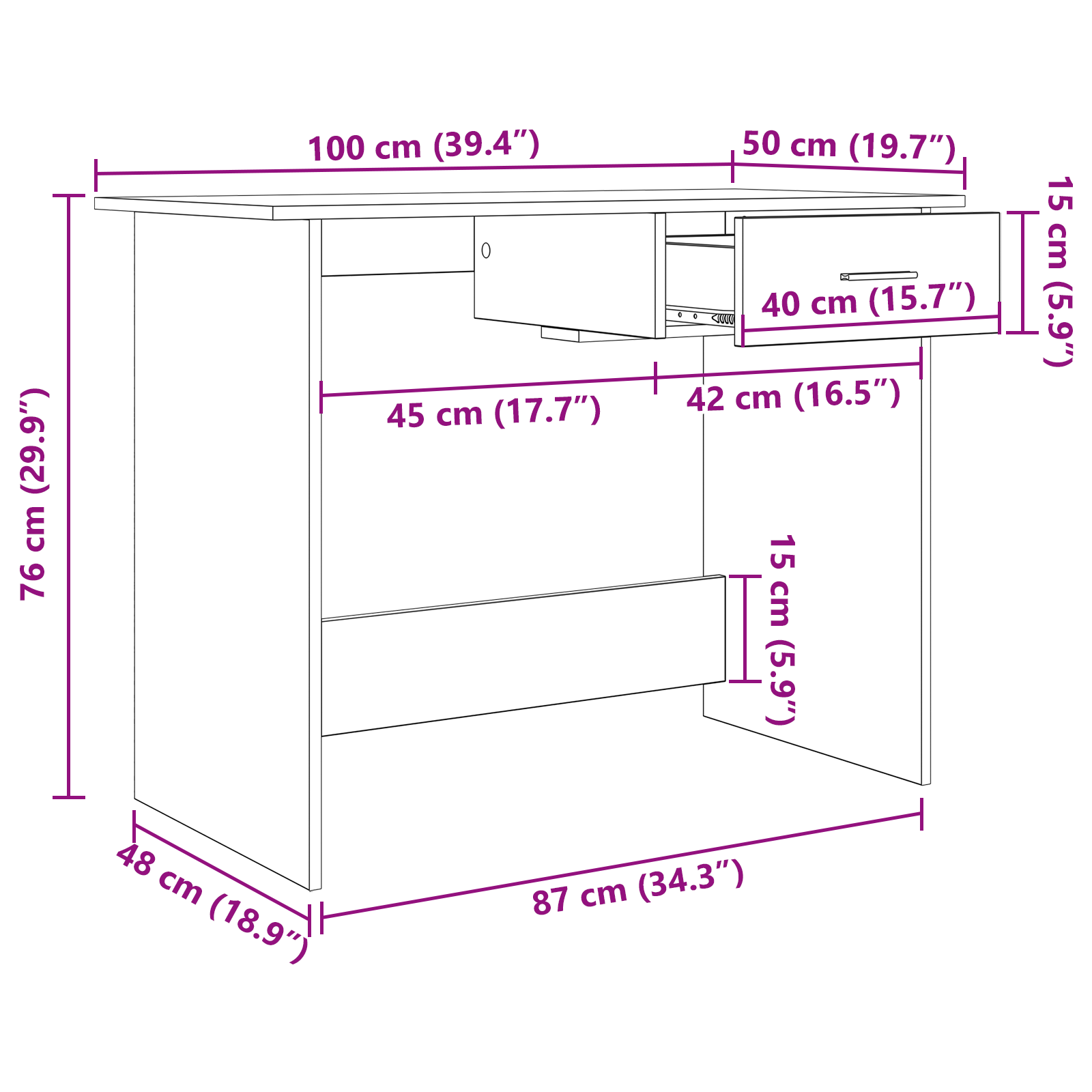 Asztal öreg fa 100 x 50 x 76 cm faanyag