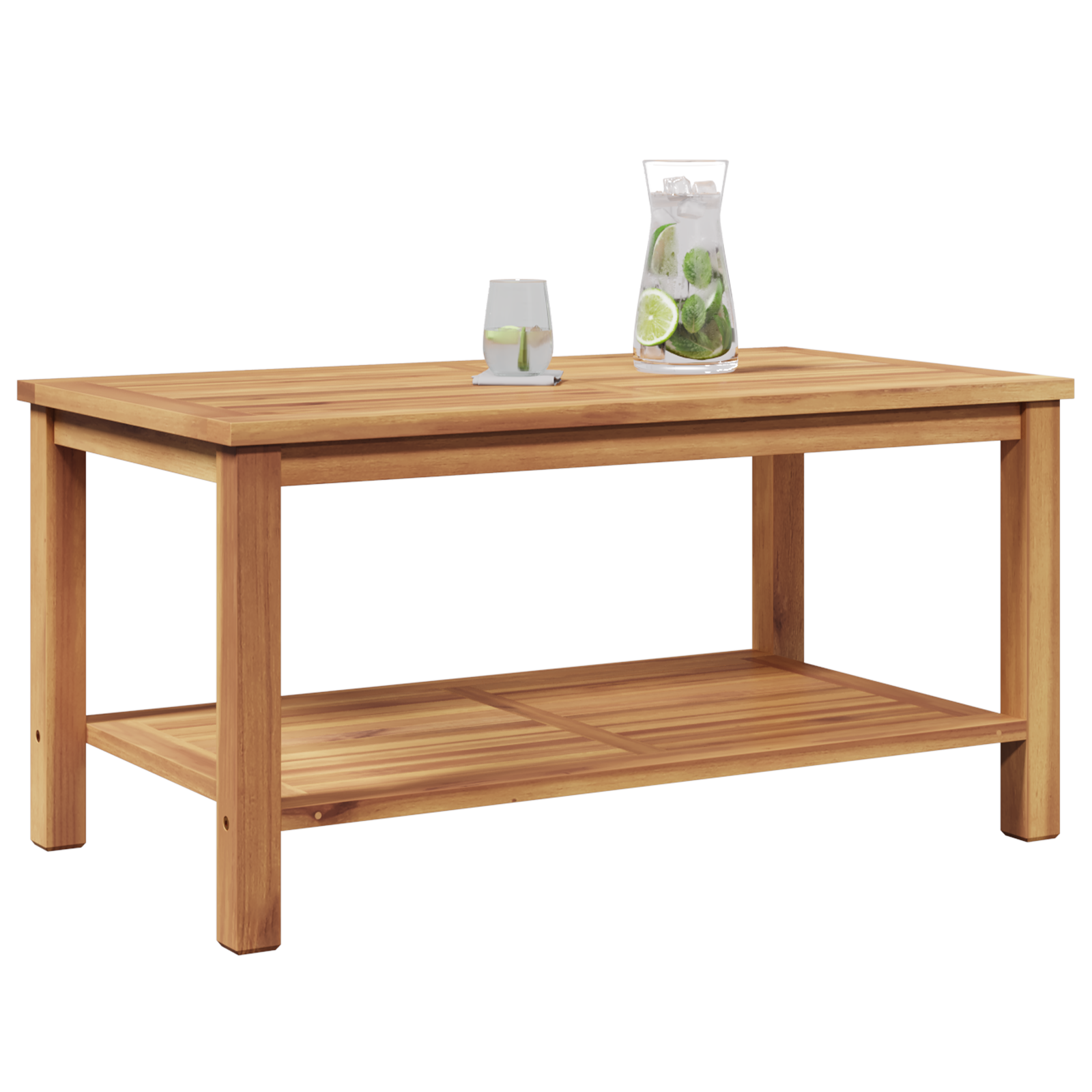 Dohányzóasztal barna 90 x 50 x 45 cm tömör tíkfa