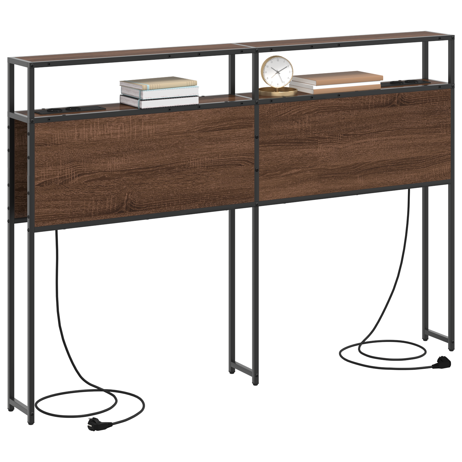 Tároló fejtámla fejtámlával tárolóval barna tölgy 135 cm faanyag