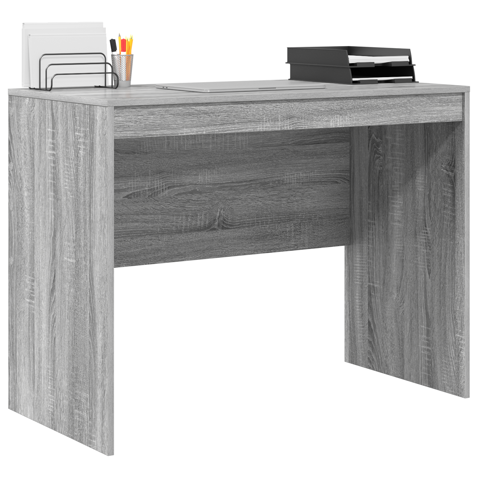 Íróasztal szürke sonoma mdf, furnér 100 x 50 x 76 cm tartós