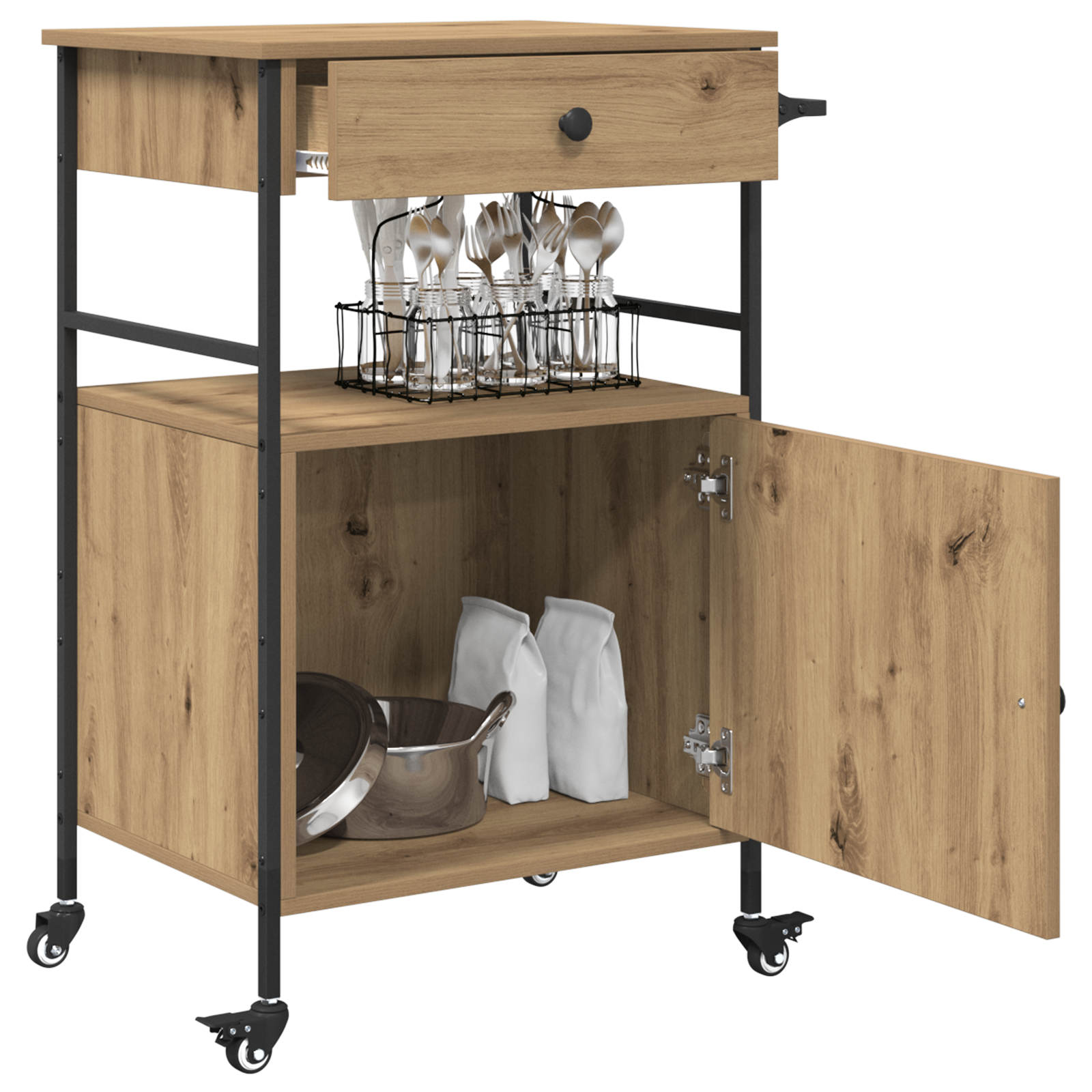 Konyhai kocsi artisan tölgy 56x43x89.5 cm Konyhai kocsi artisan tölgy 56x43x89.5 cm