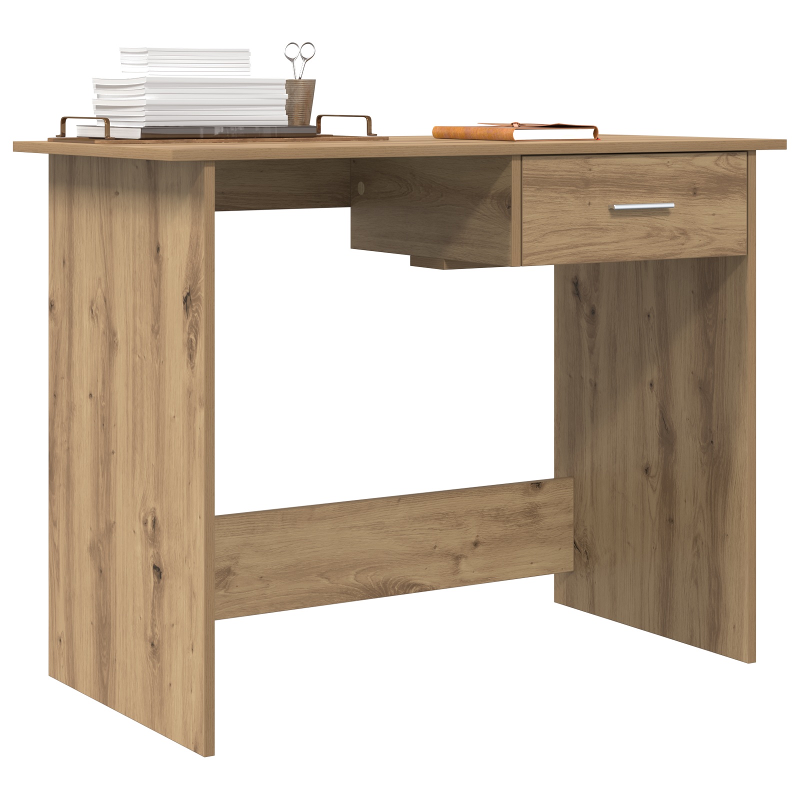 Asztal fiókkal tárolóval kézműves tölgy 100 x 50 x 76 cm faanyag Asztal fiókkal tárolóval kézműves tölgy 100 x 50 x 76 cm faanyag
