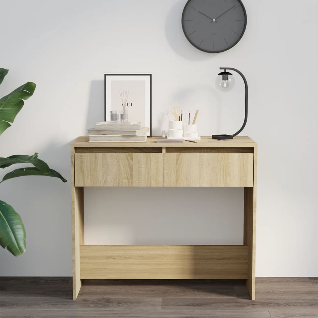 Sonoma-tölgyszínű acél tálalóasztal 89 x 41 x 76,5 cm