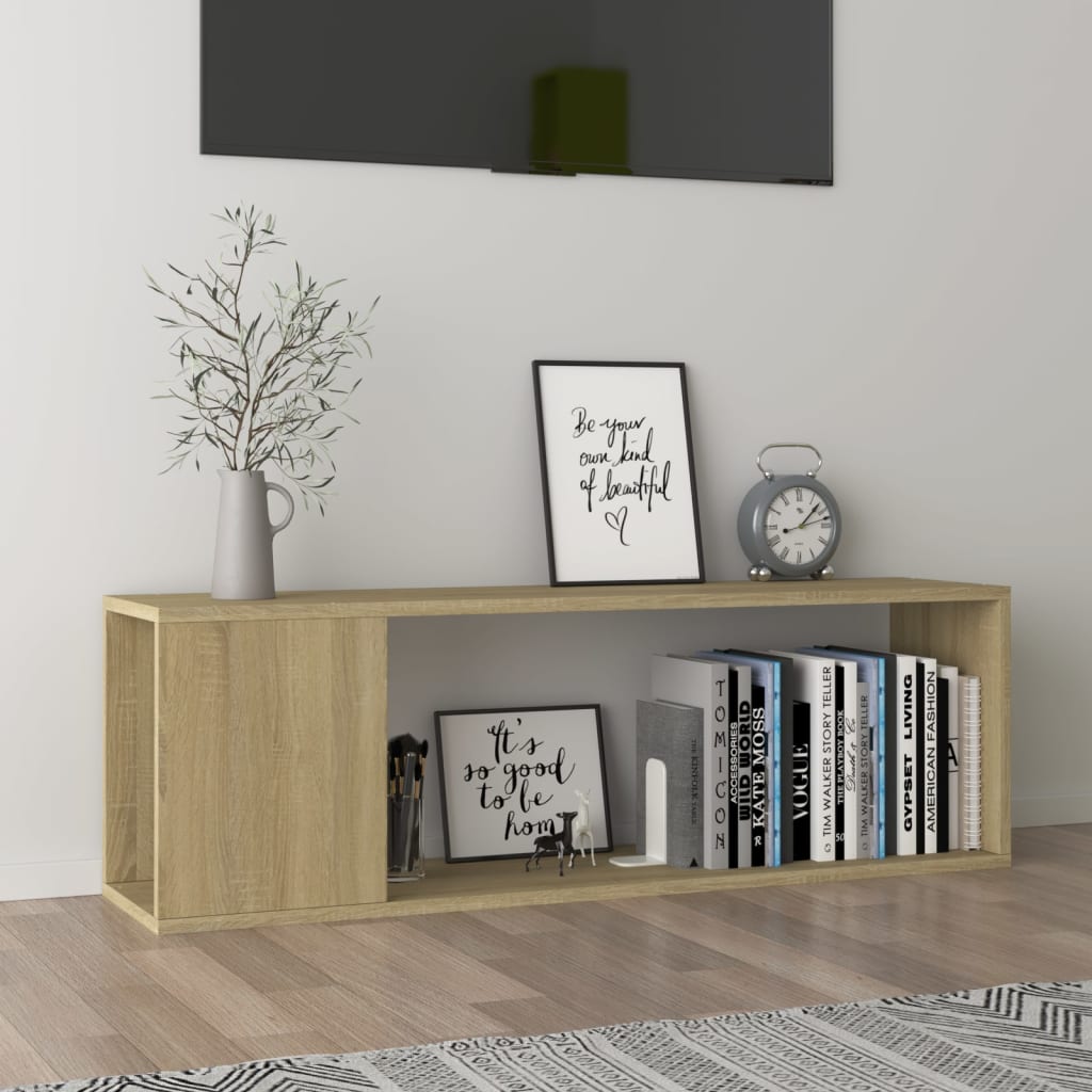 Sonoma-tölgyszínű forgácslap tv-szekrény 100 x 24 x 32 cm
