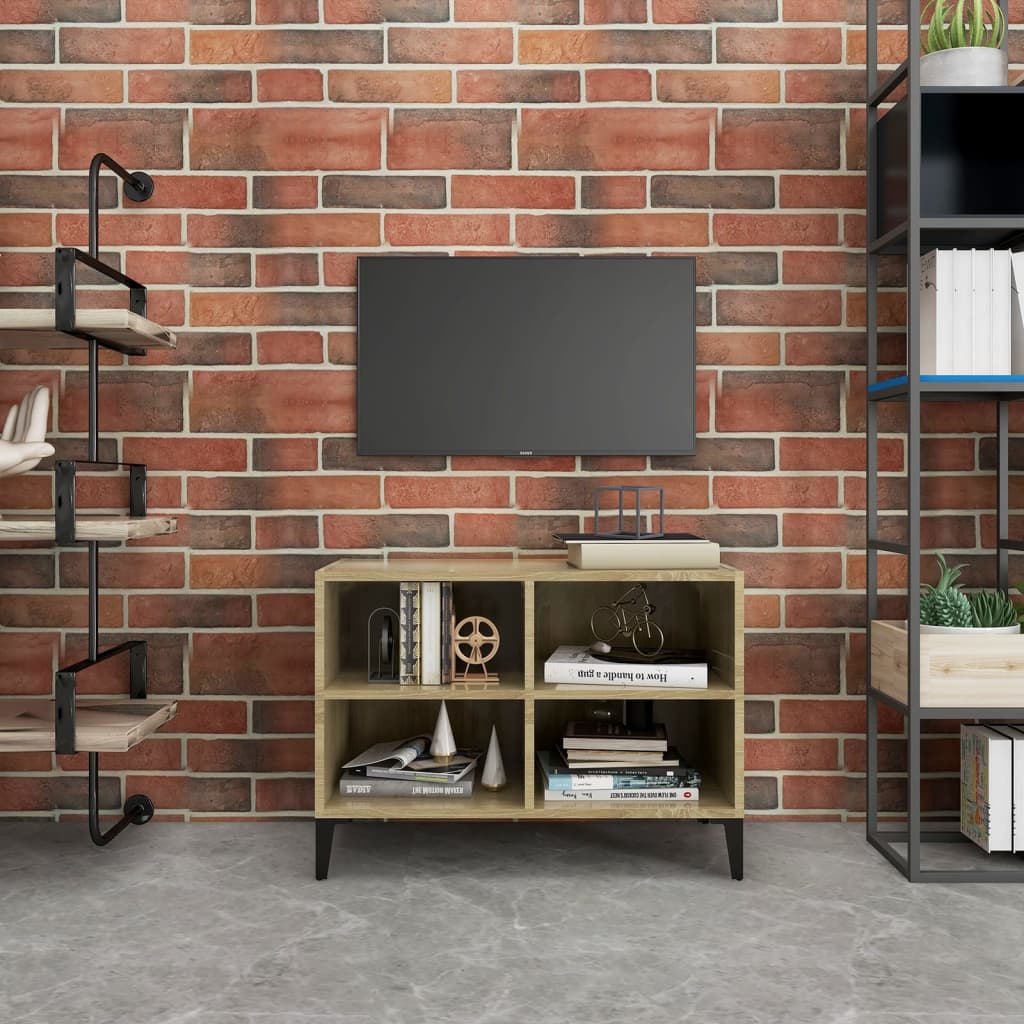 Sonoma-tölgyszínű tv-szekrény fémlábakkal 69,5 x 30 x 50 cm Sonoma-tölgyszínű tv-szekrény fémlábakkal 69,5 x 30 x 50 cm