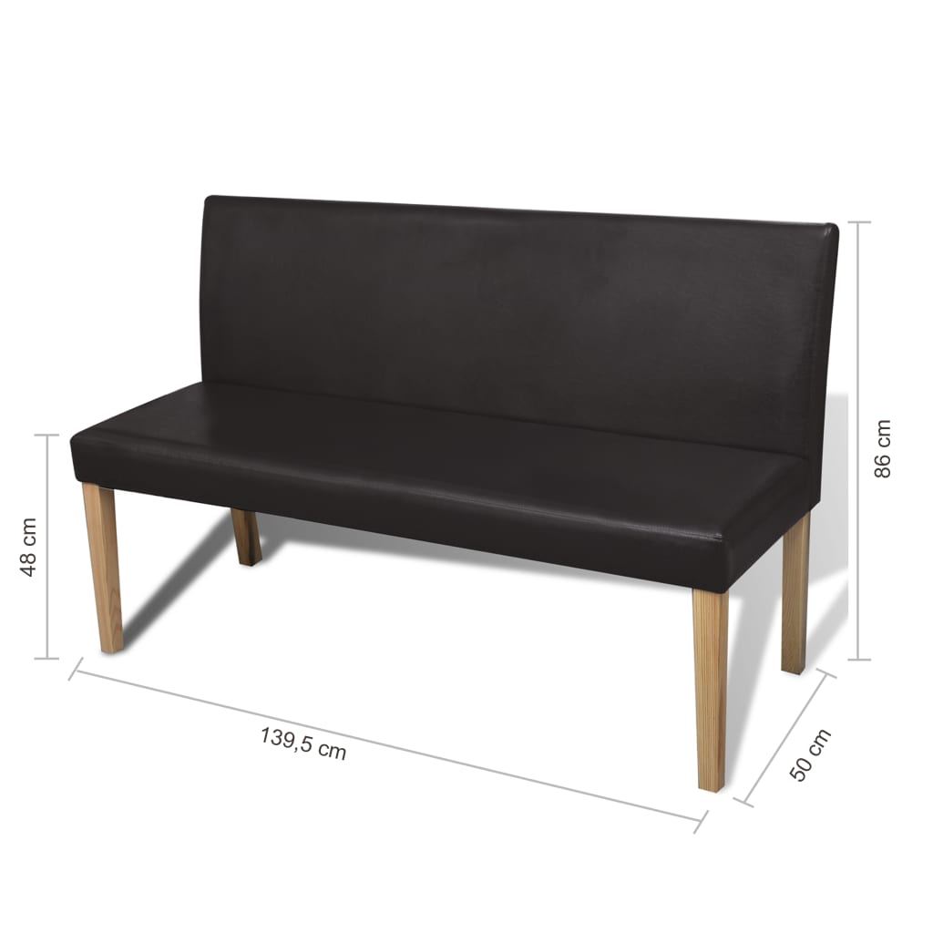 Sötétbarna műbőr pad 139,5 cm Sötétbarna műbőr pad 139,5 cm