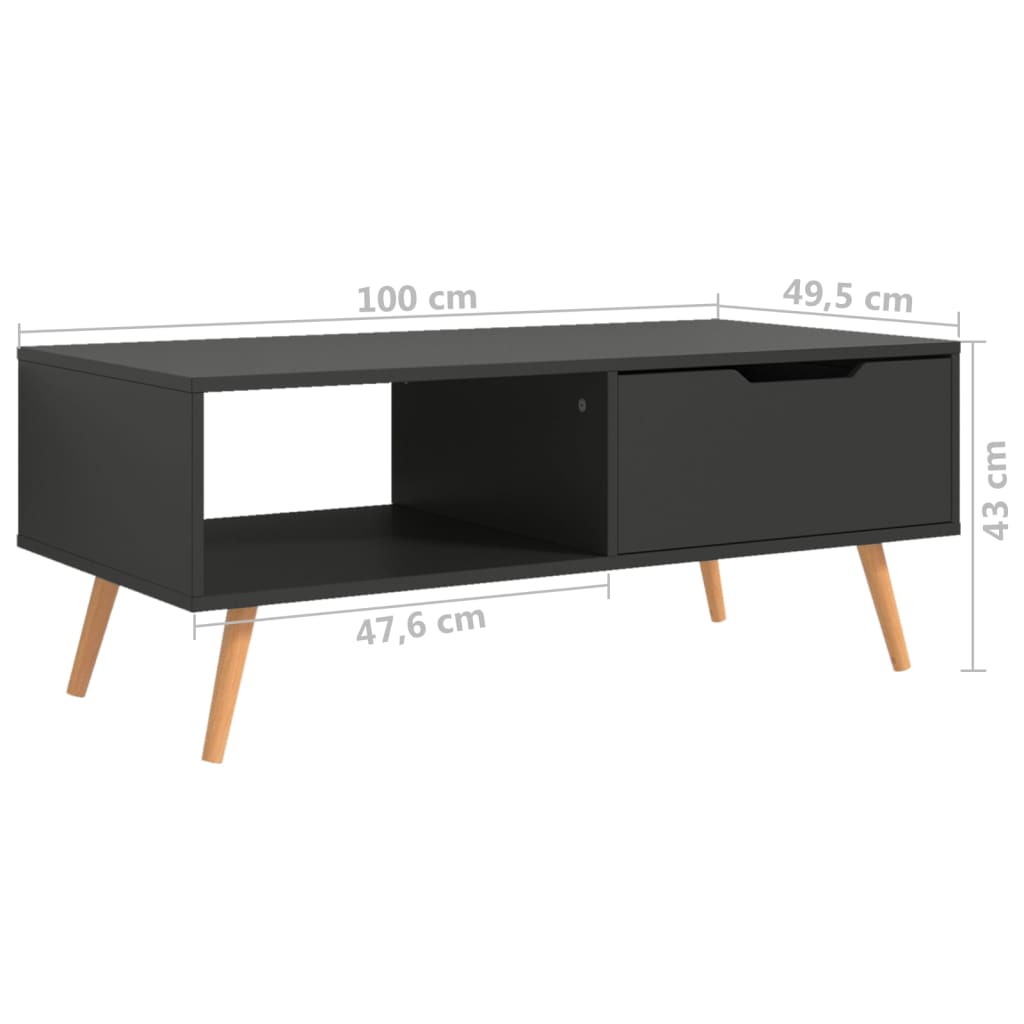 Szürke forgácslap dohányzóasztal 100 x 49,5 x 43 cm Szürke forgácslap dohányzóasztal 100 x 49,5 x 43 cm