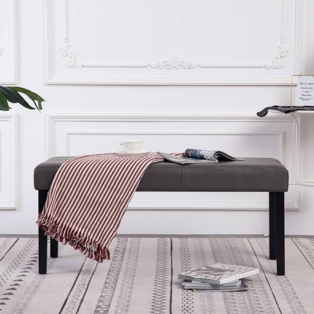 Szürke műbőr pad 106 cm