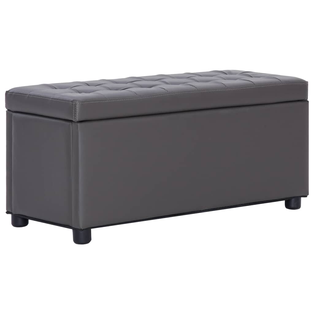 Szürke műbőr tárolózsámoly 87,5 cm