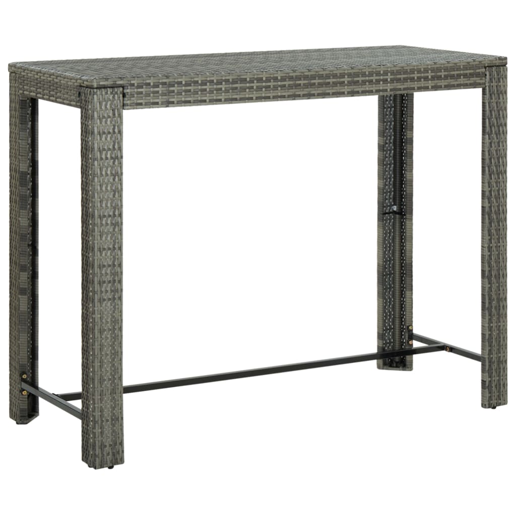 Szürke polyrattan kerti bárasztal 140,5 x 60,5 x 110,5 cm Szürke polyrattan kerti bárasztal 140,5 x 60,5 x 110,5 cm