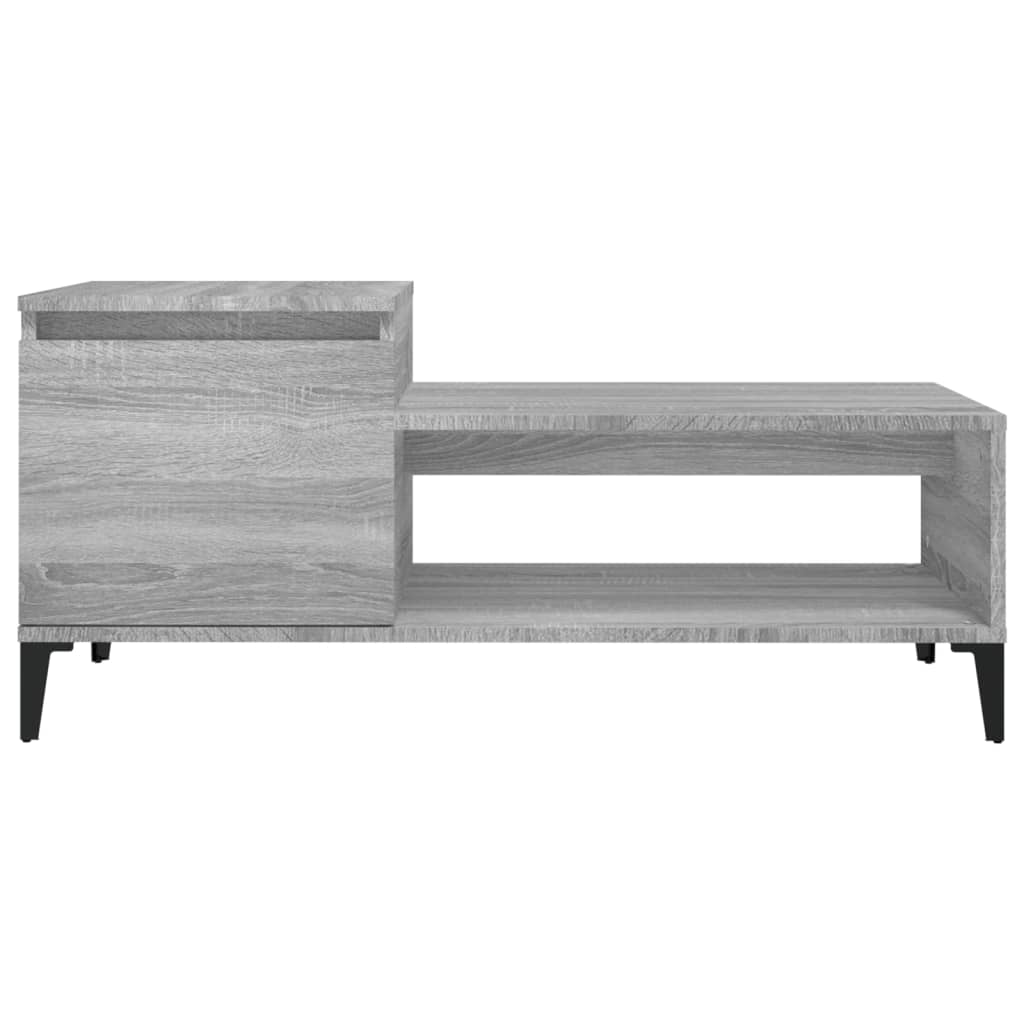 Szürke sonoma szerelt fa dohányzóasztal 100 x 50 x 45 cm Szürke sonoma szerelt fa dohányzóasztal 100 x 50 x 45 cm